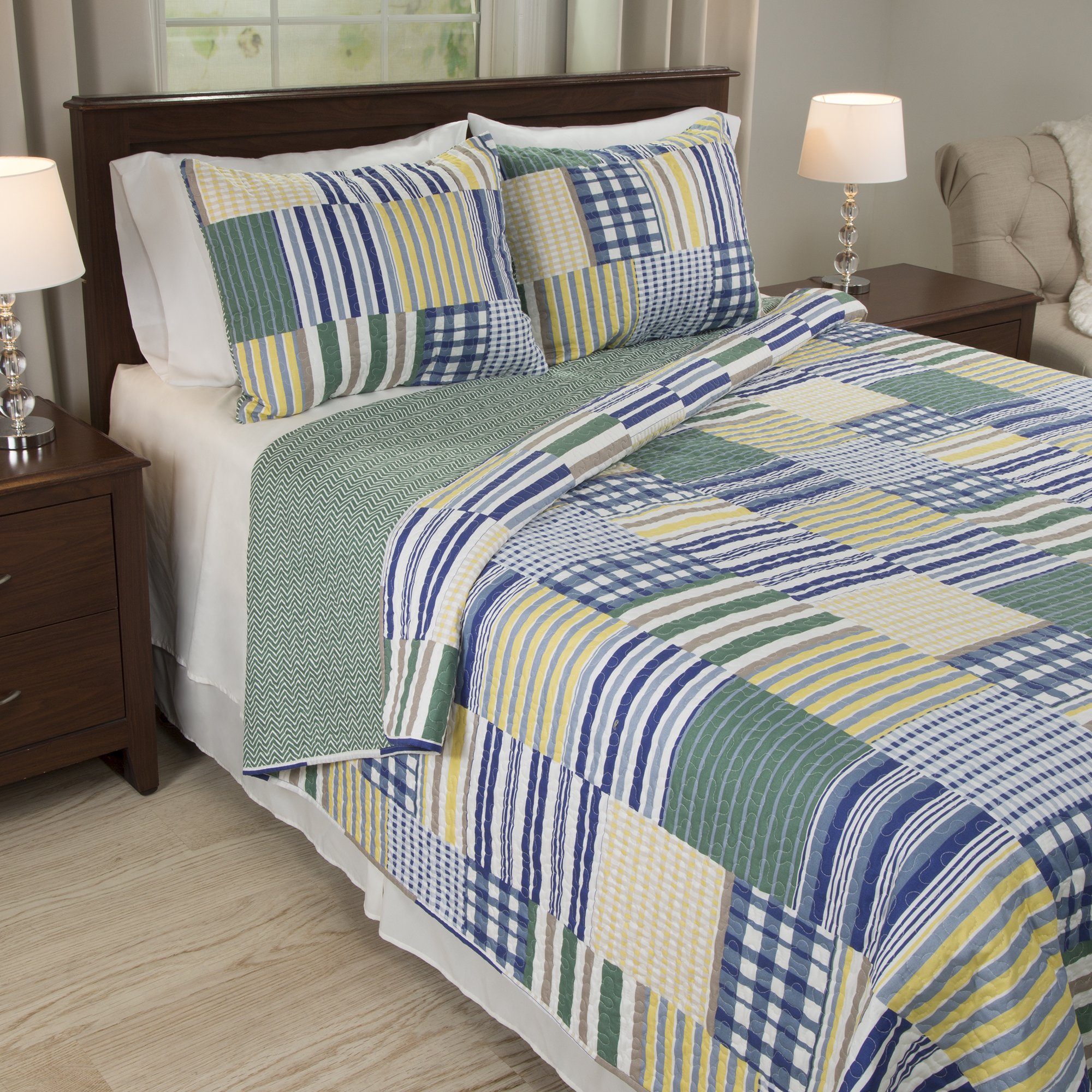 Bedford Home Lynsey 3 Piece Quilt Set - Full/Queen