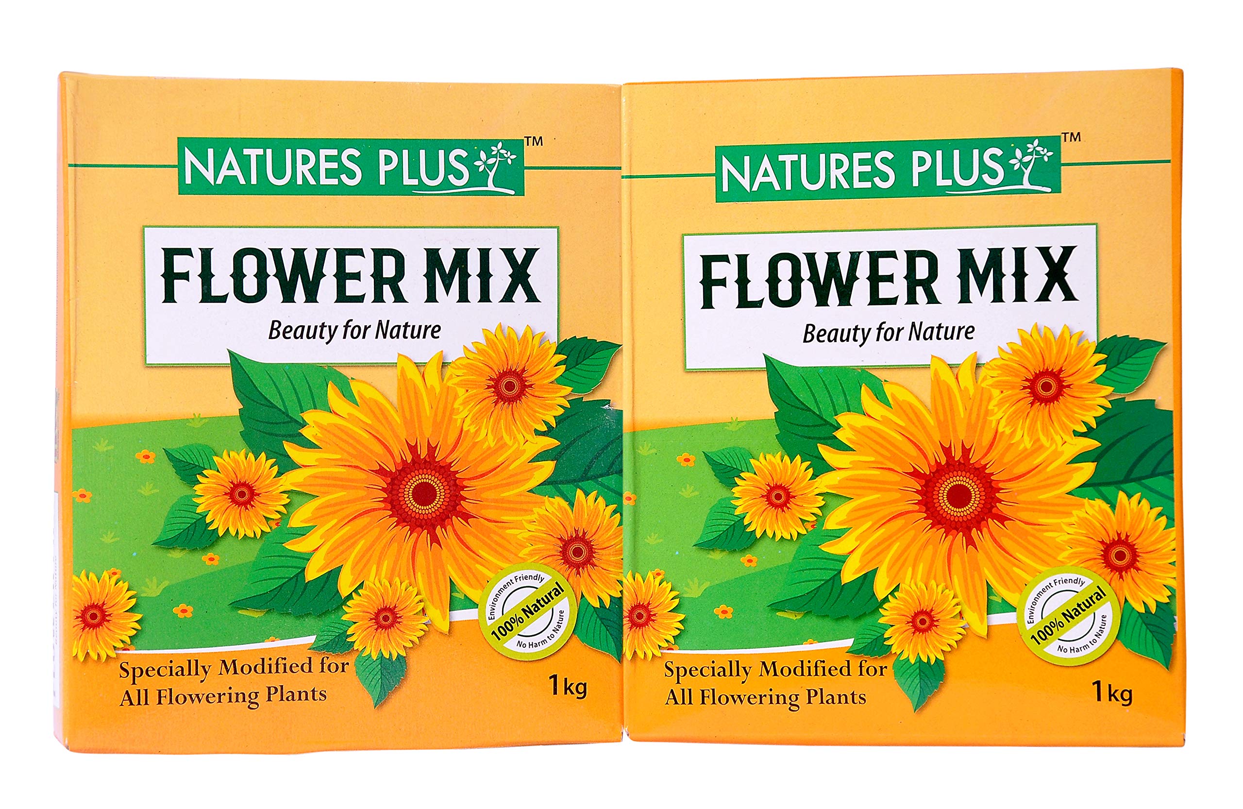 NATURES PLUS Flower Mix, Natural Essentials Potting Soil Mix with Organic Fertilizer for Flowers - 2 kg (Pack of 2 X 1 Kg)