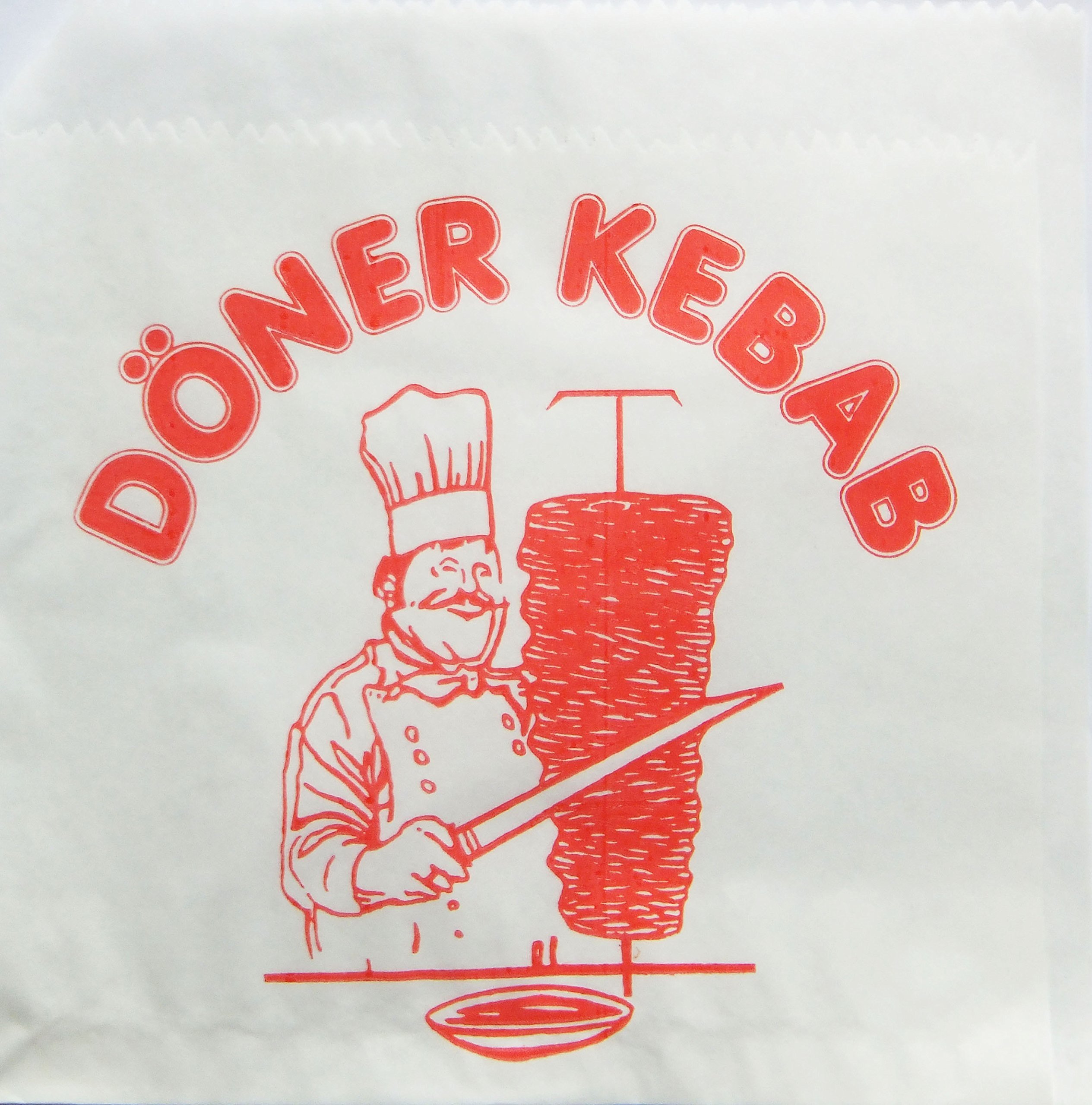 Kebab Kebab Kebab 16 x 16 cm White with Motif Pack of 100