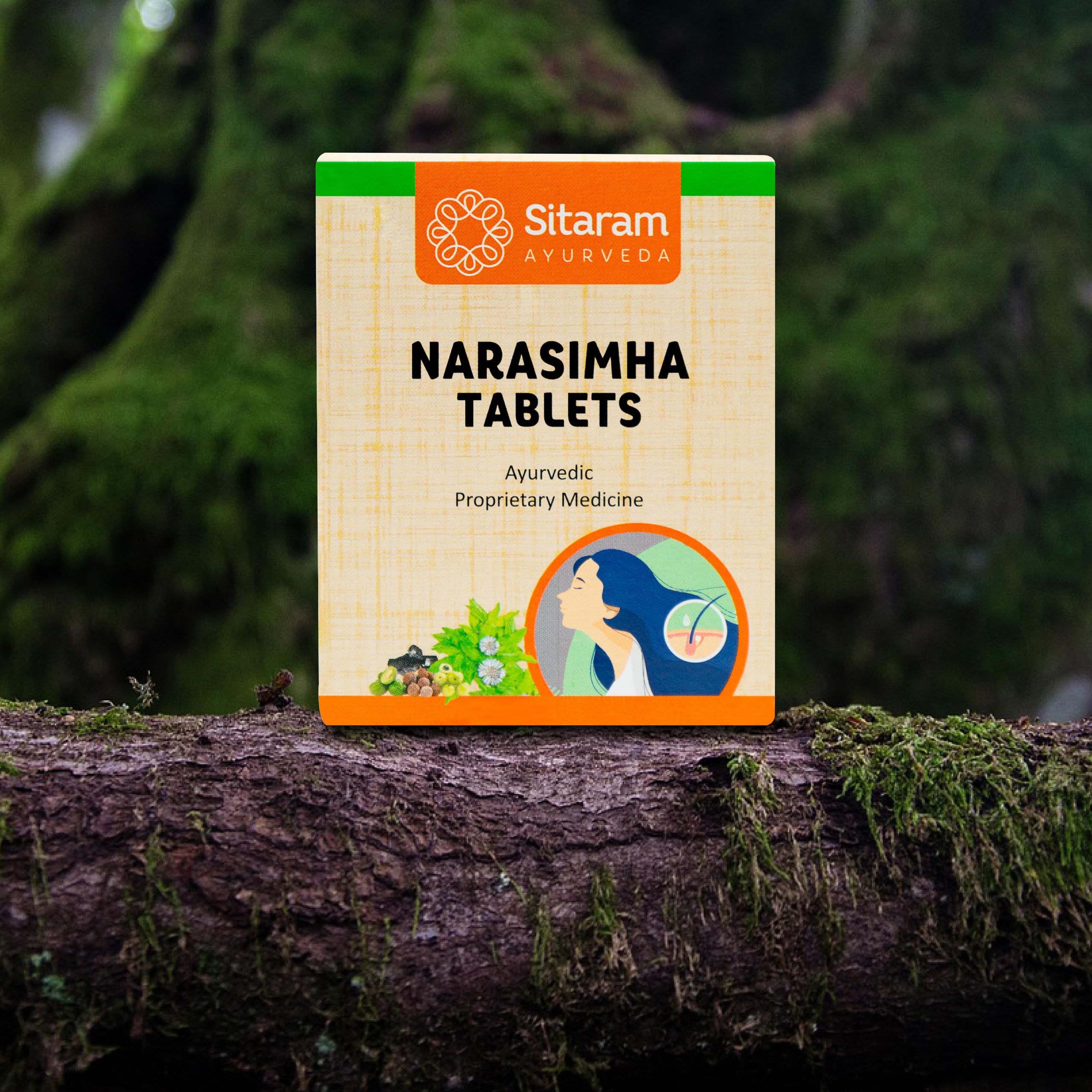 Sitaram Ayurveda Narasimham Tablet 60 Nos | Sitaram Narasimha Tablets For Healthy Hair & Skin | Inspired by Narasimha Rasayanam