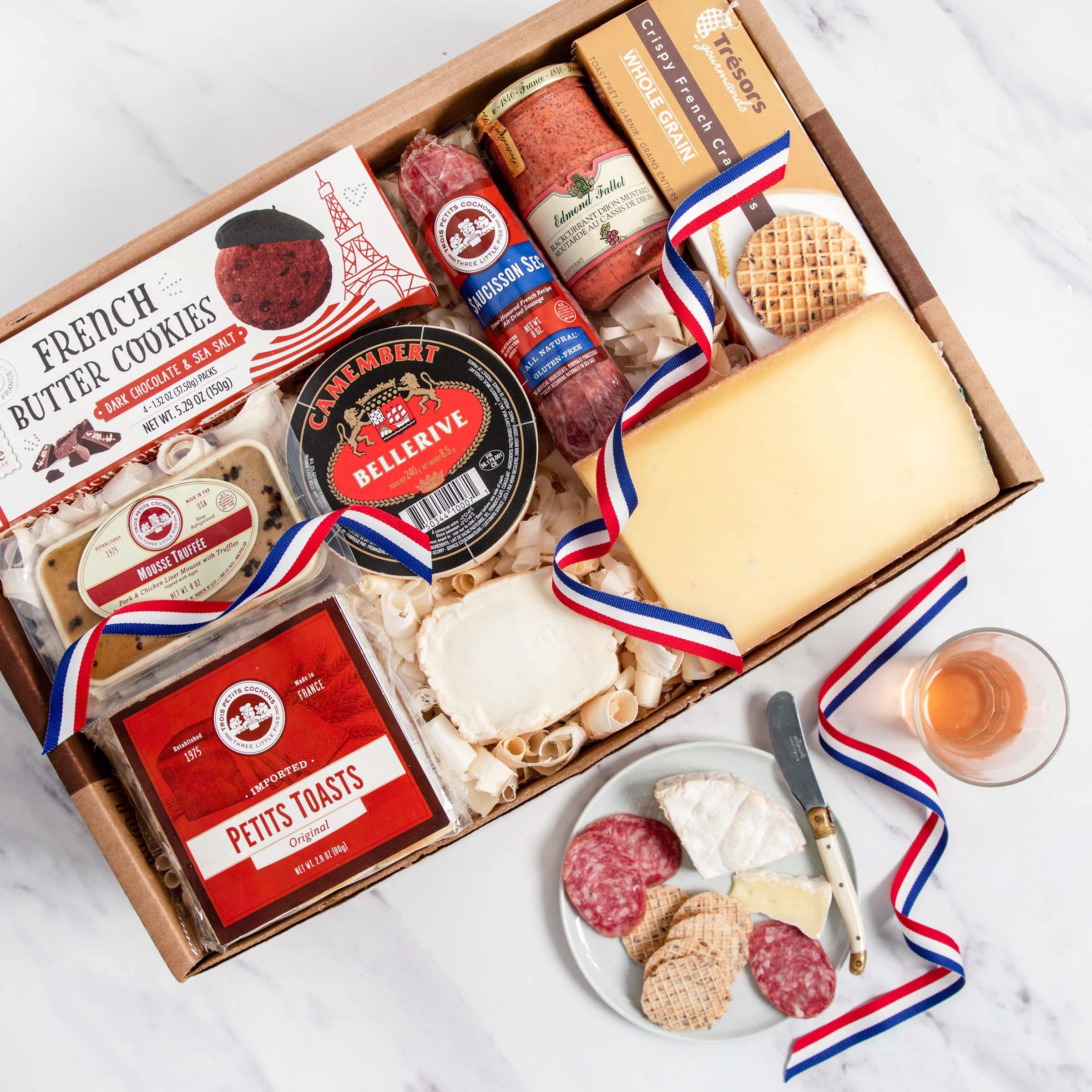 igourmet A Little Bit of France in Gift Box (3.3 pound) - A collection of French of fine meats, cheeses, pate, delicacies and sweets