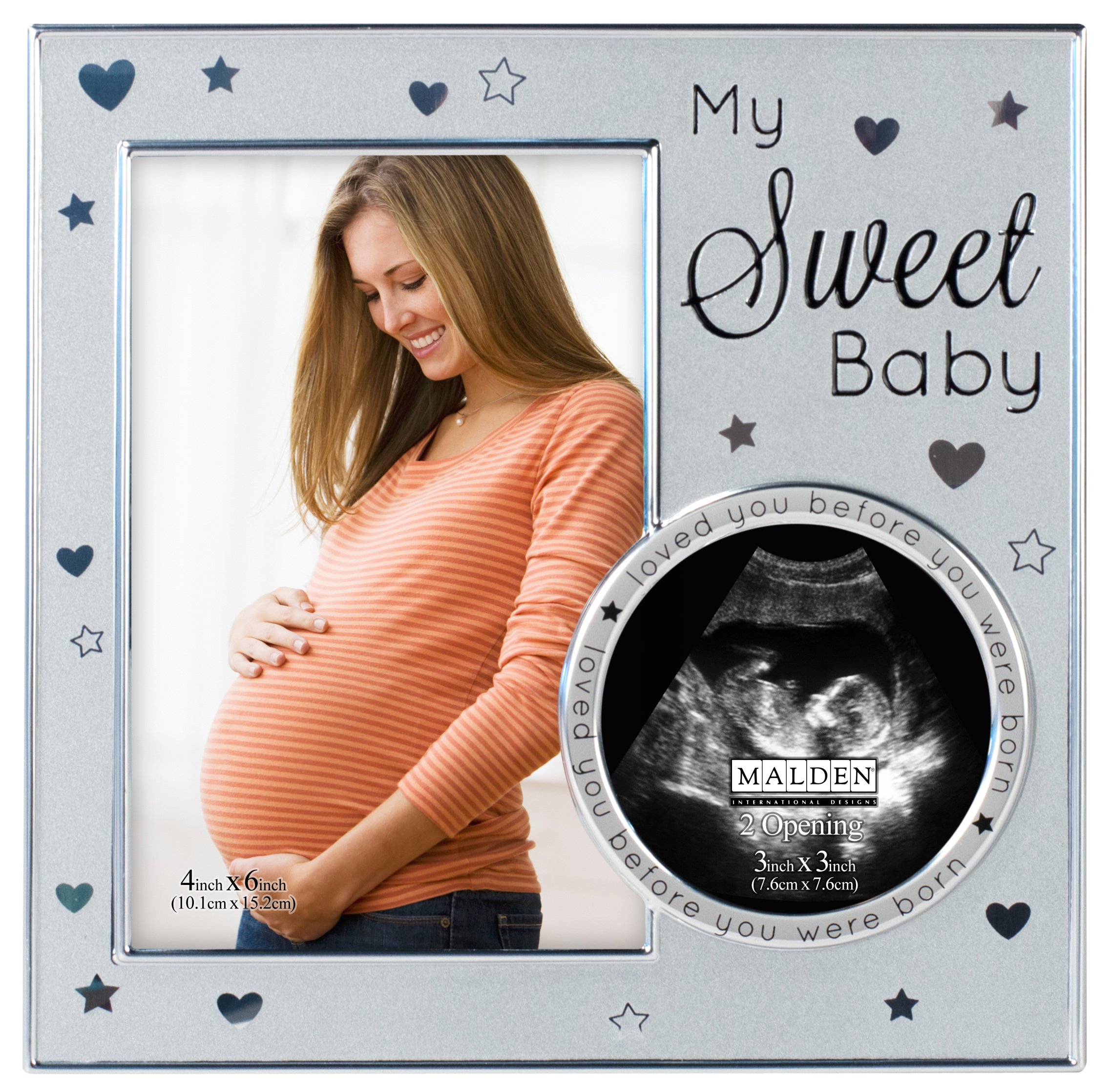 MaldenInternational Designs 5408-20 My Sweet Baby Ultrasound Photo Picture Frame, 4x6, Silver