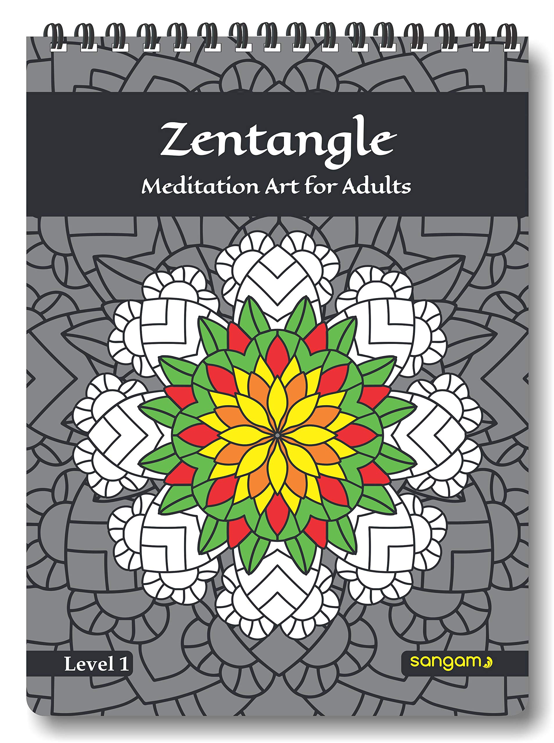 Zen Sangam - Zentangle Meditation Adults Coloring Book - (Level 1)