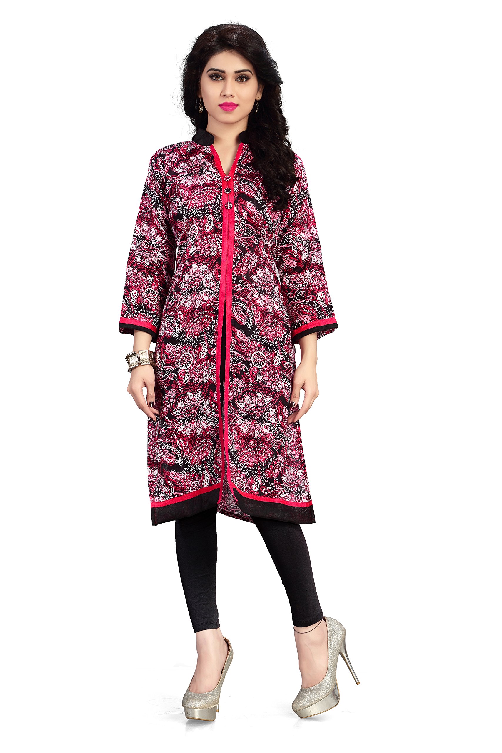 AvishaWomens Straight Solid Cotton Kurti