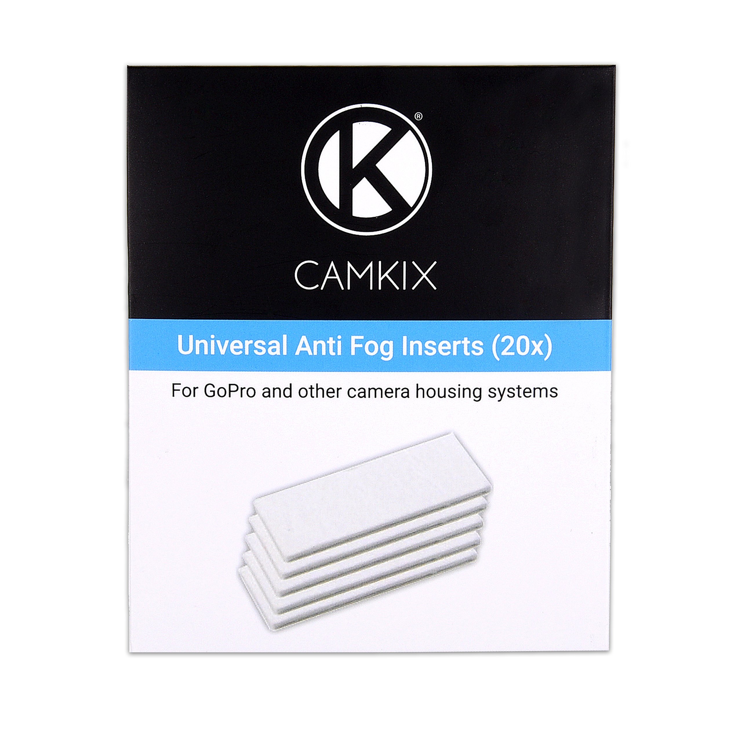 CAMKIXAnti-Fog Inserts compatible with Gopro Hero 4 Black, Silver, 3+, 3, 2, 1 and Other Camera and Housing Systems – 20 Pack Reusable Moisture Removing Inserts