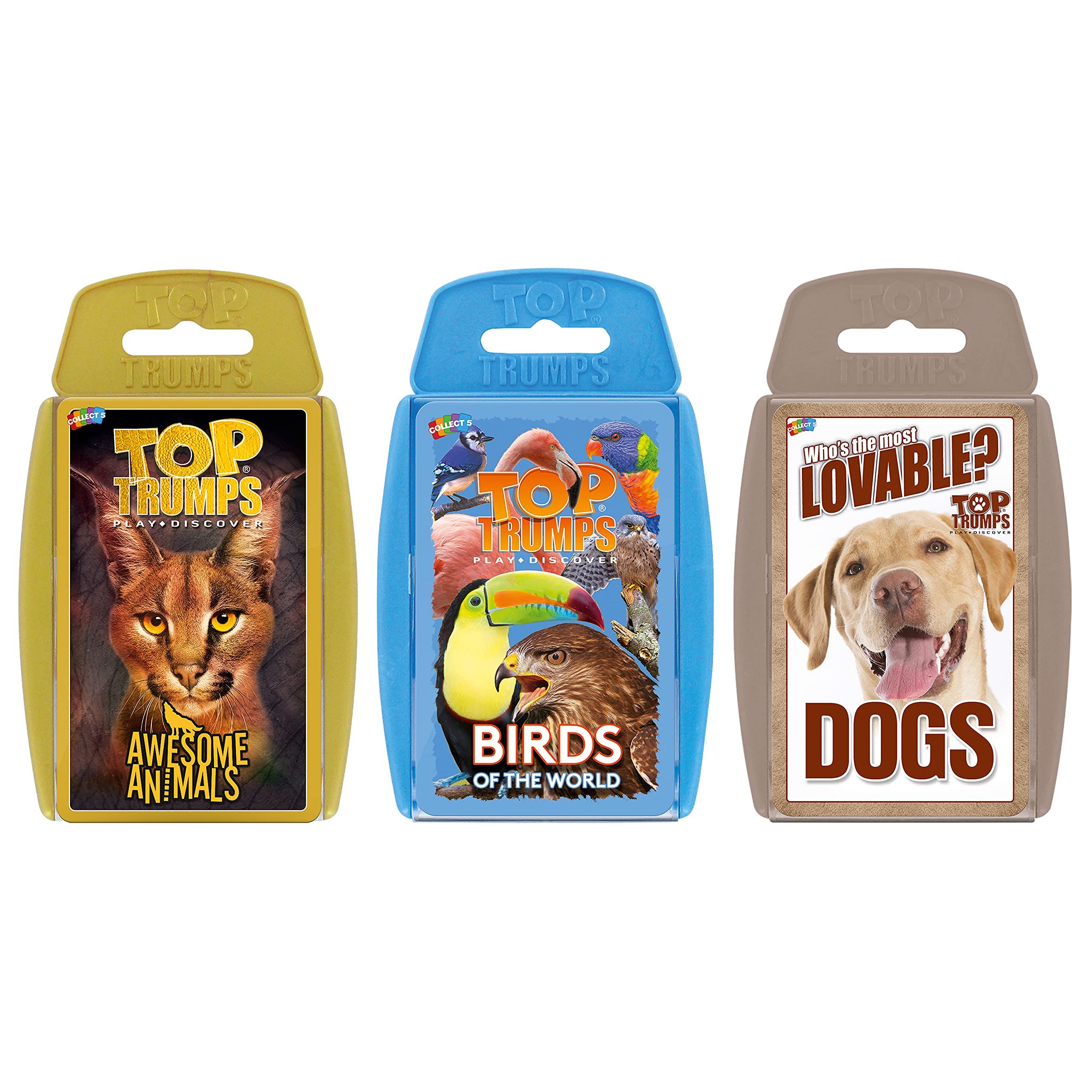 Top Trumps Awesome Animals Bundle Card Game, Learn about Awesome Animals, Birds of the World and Dogs, Educational travel game, gift and toy for boys and girls aged 6 plus