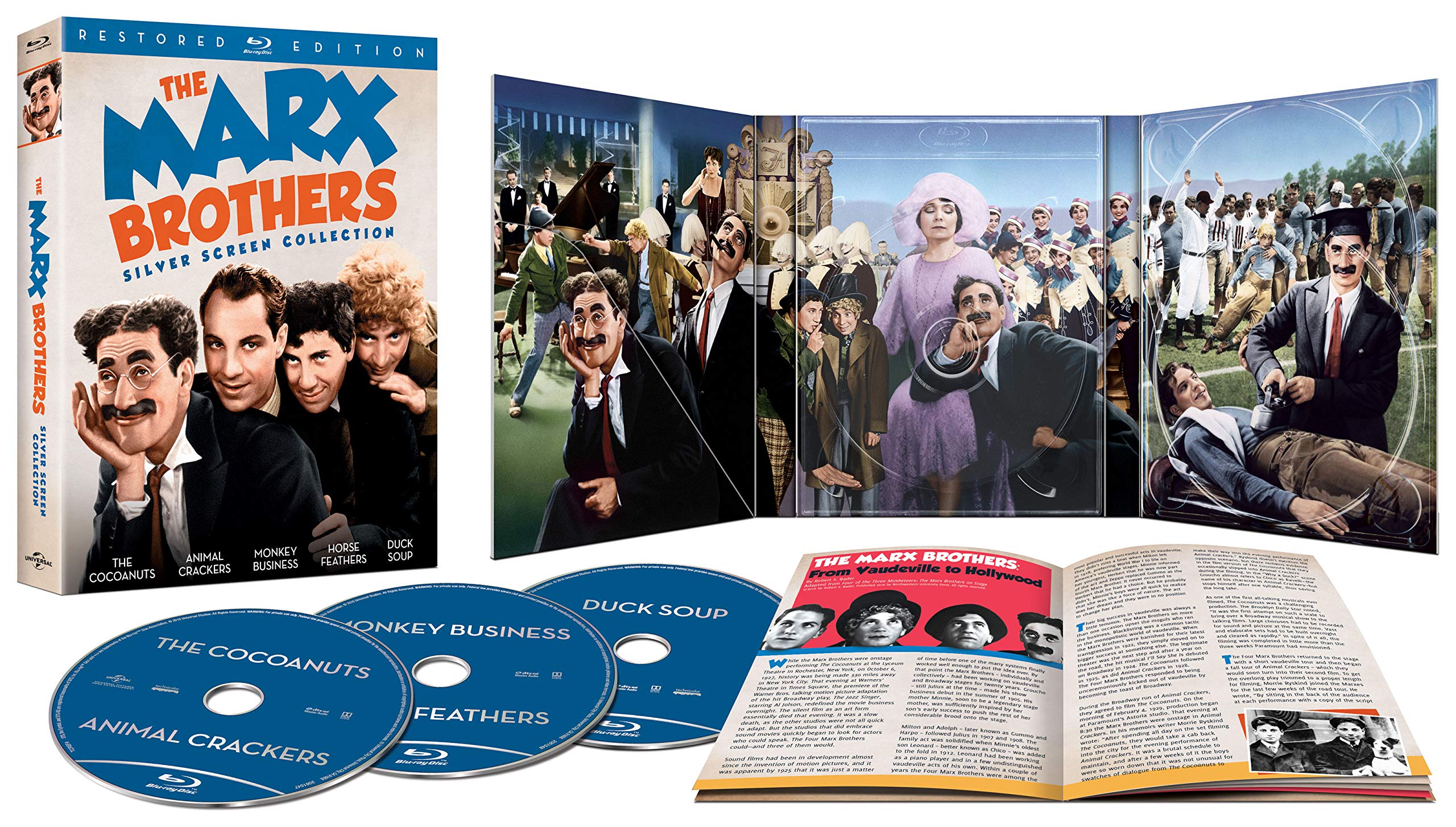 The Marx Brothers Silver Screen Collection (The Cocoanuts / Animal Crackers / Monkey Business / Horse Feathers / Duck Soup) [Blu-ray]