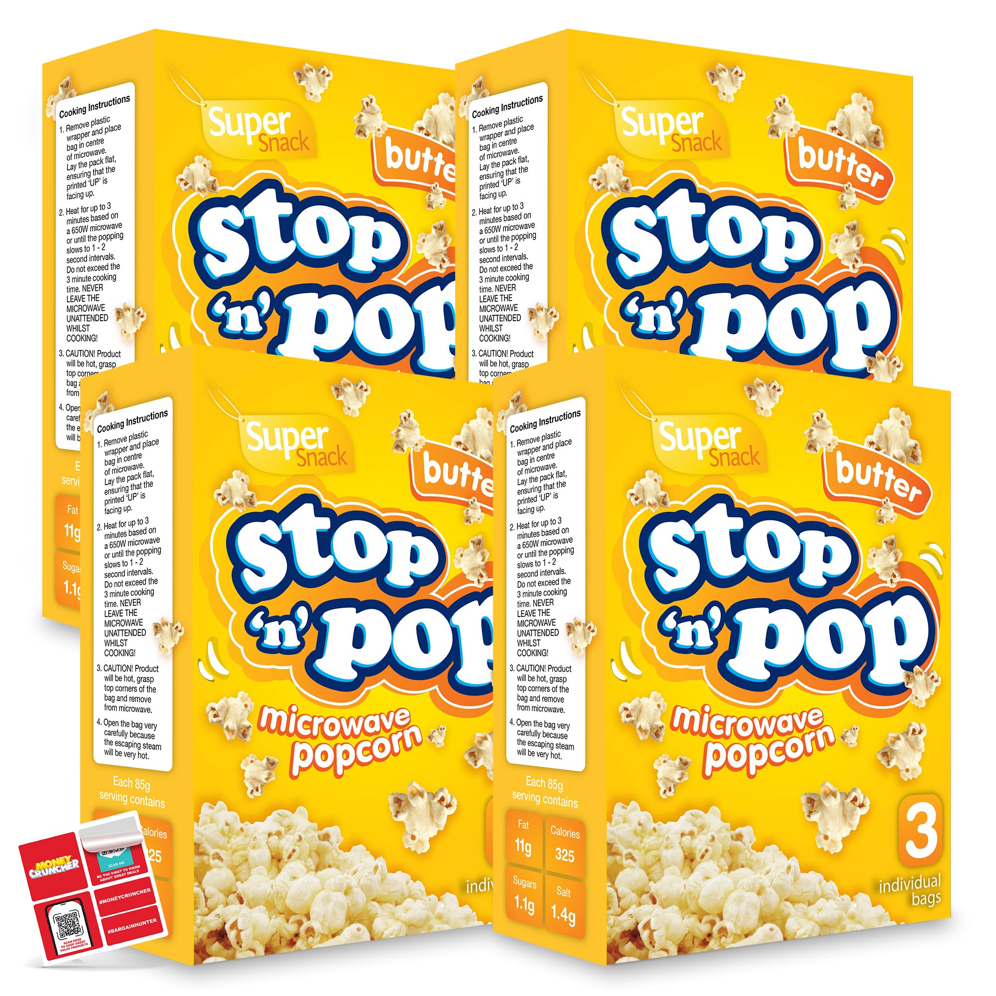 SOL 12pk x 85g Microwave Popcorn Butter Popcorn Flavour | Popping Pop Corn Kernels for The Family | Butter Popcorn Microwave Includes SOL Sticker