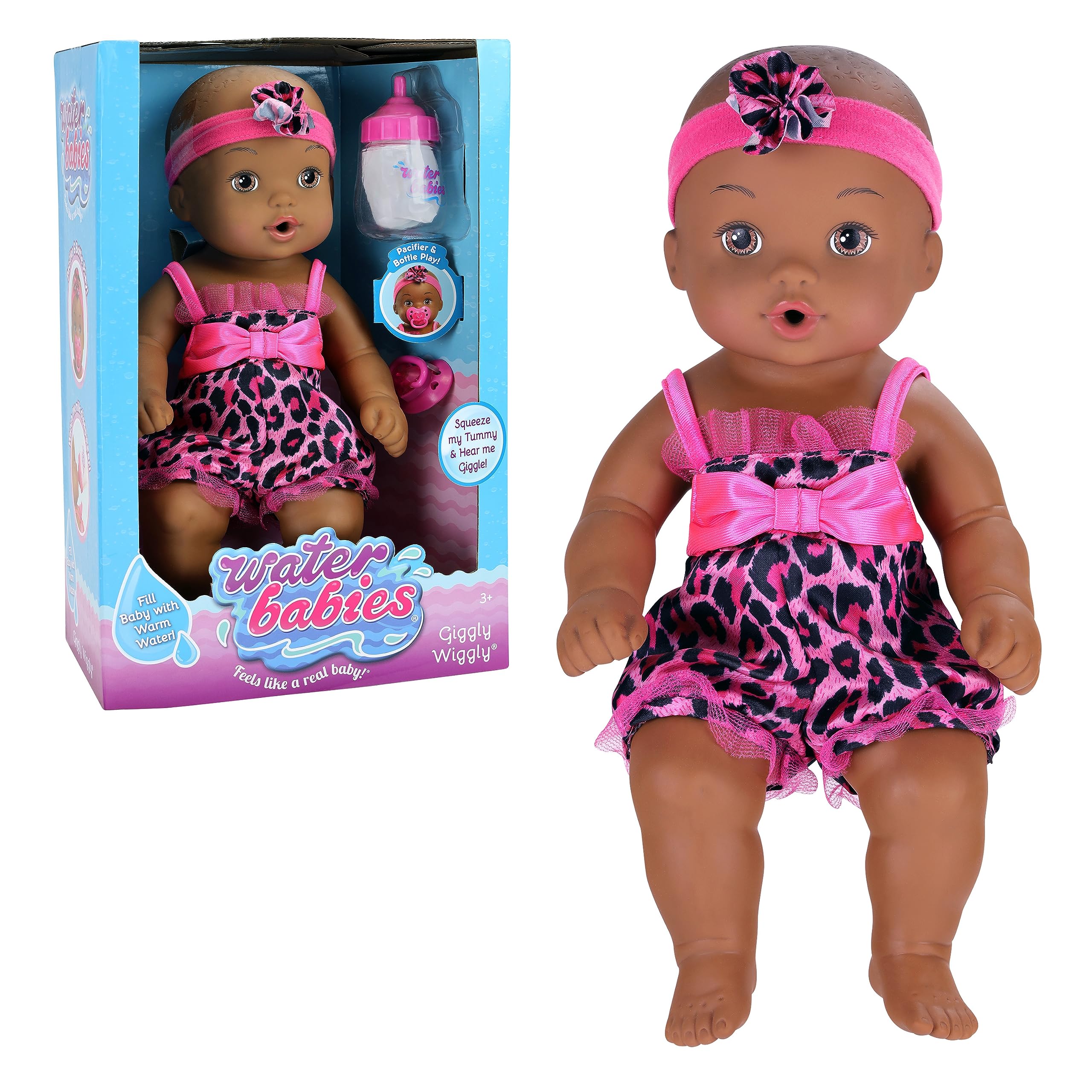 Waterbabies Doll Giggy Wiggly, Pink Safari, Water Filled Baby Doll