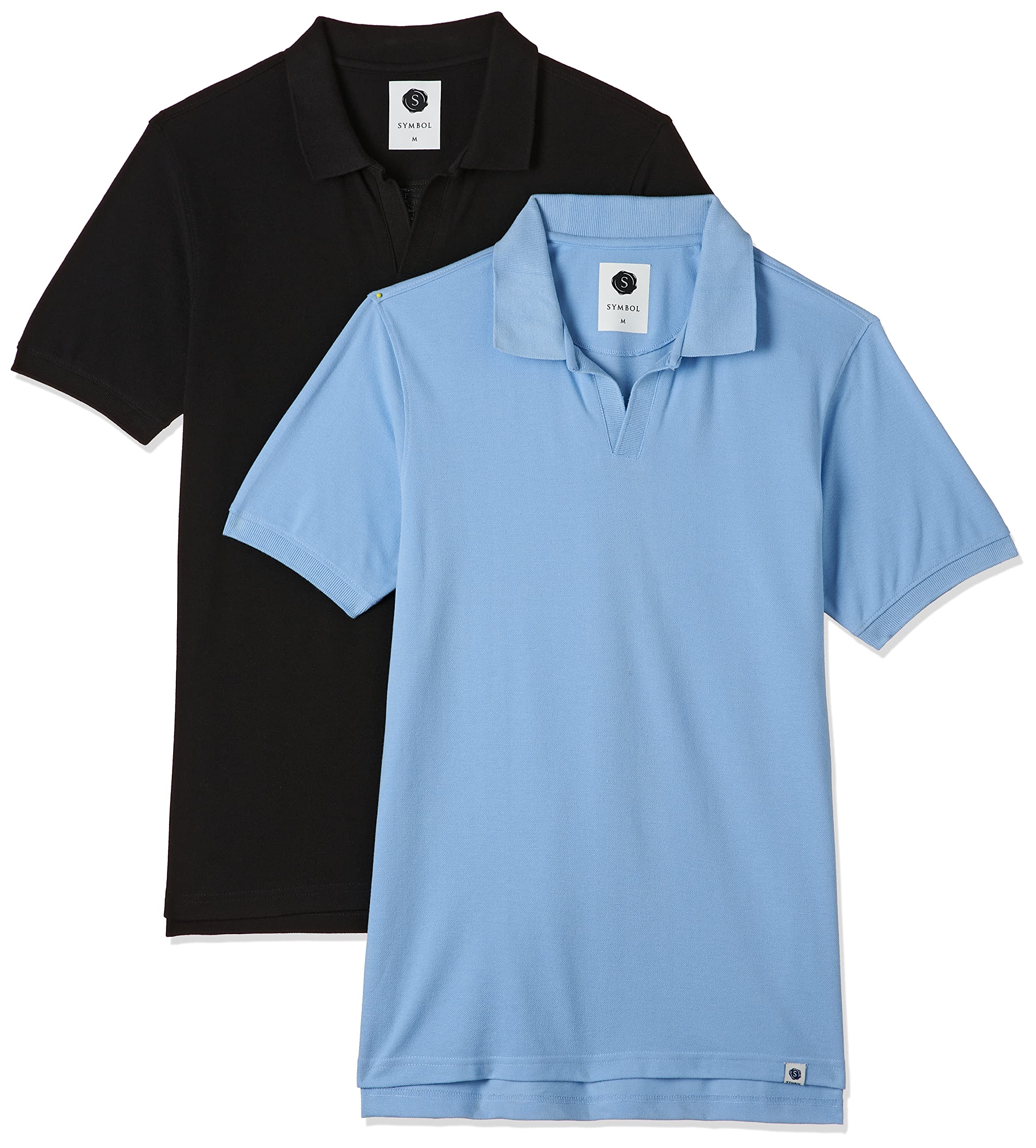 Amazon Brand - Symbol Men's Solid Regular Fit Half Sleeve Polo (Combo Pack of 2)