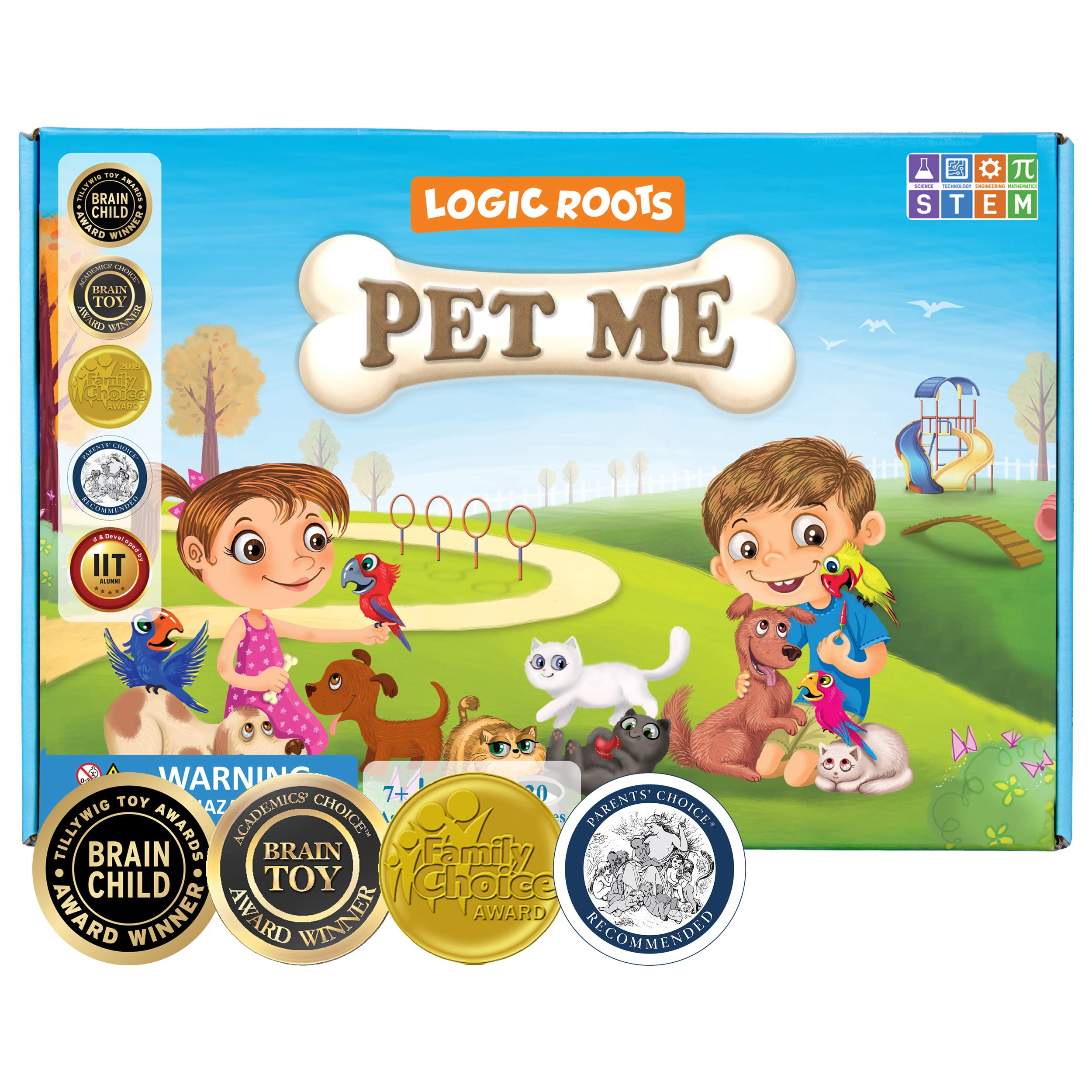 Logic Roots Pet Me Multiplication and Division Game - Fun Math Board Game for 5 - 9 Year Olds, Easy Start STEM Toy, Perfect Educational Gift for Kids (Girls & Boys), Homeschoolers, Grade 1 and Up