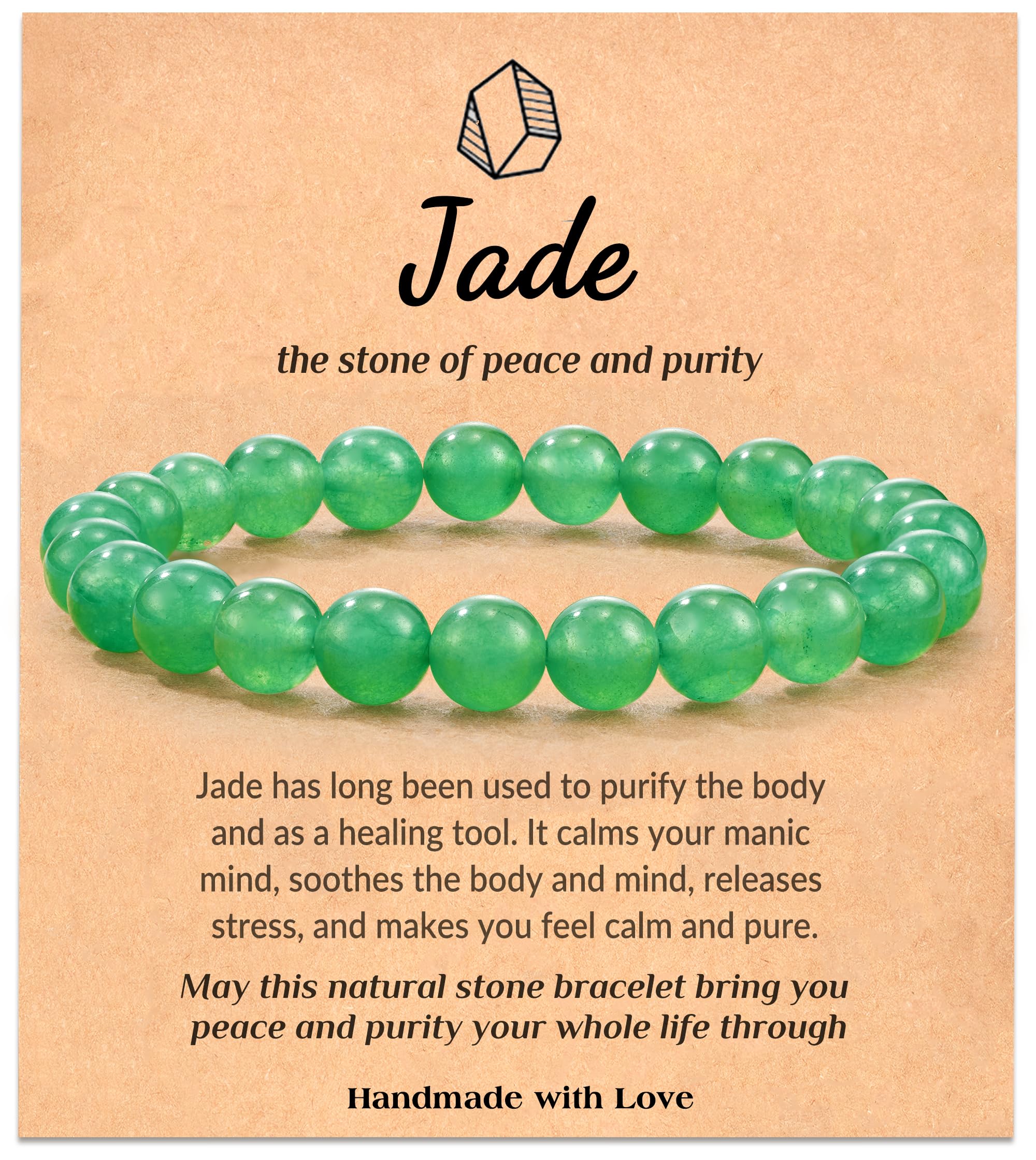 Seyaa Jade Bracelet for Women, Good Luck and Positive Energy Chakra Beaded Bracelet for Women, Birthday Christmas Mothers'day Gift for Mom, Green