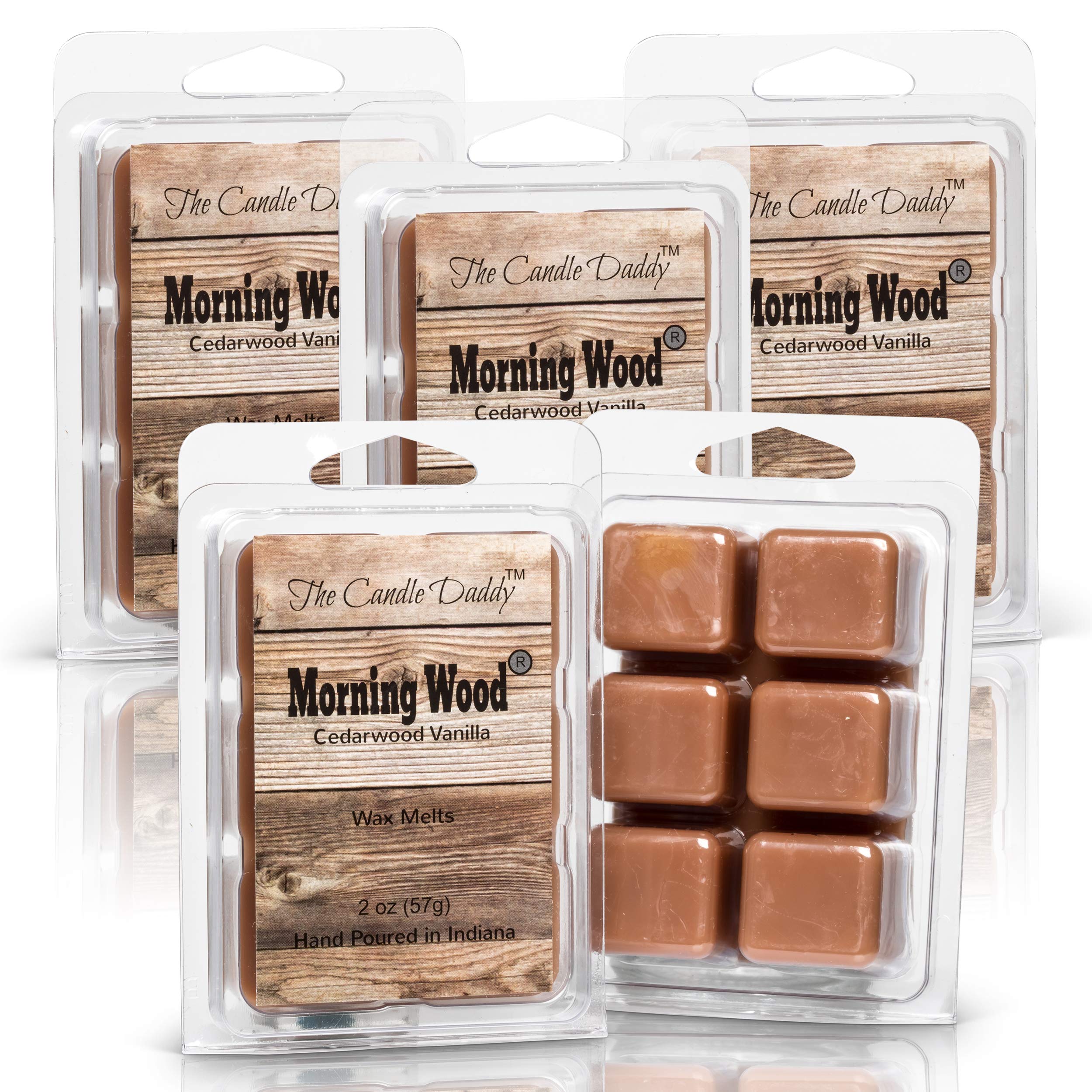 Morning Wood- Cedarwood Vanilla- Maximum Scent Wax Cubes/Melts- 5 Packs -10 Ounces Total- 30 Cubes