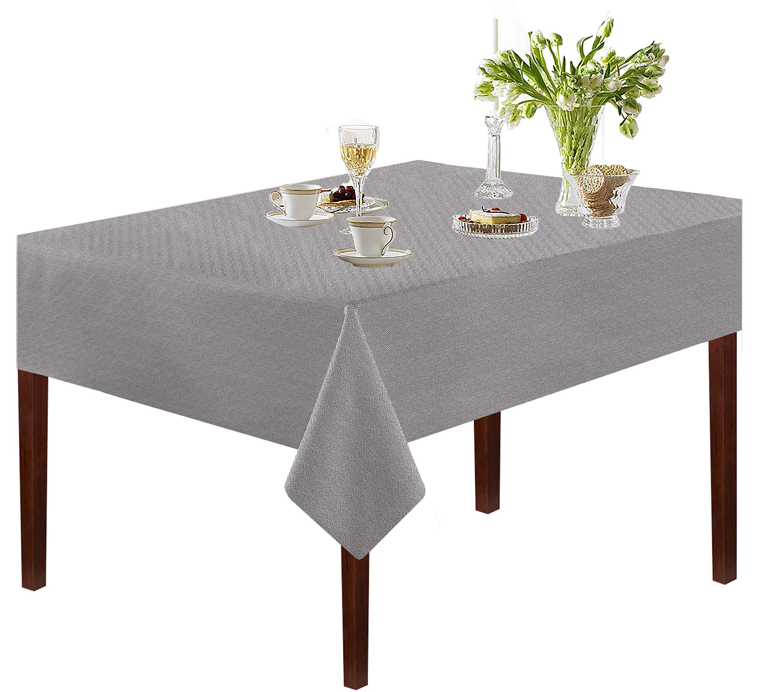 Oasis Home Collection Cotton YD Table Cloth - Grey Diamond - 2 Seater (Pack of 1)