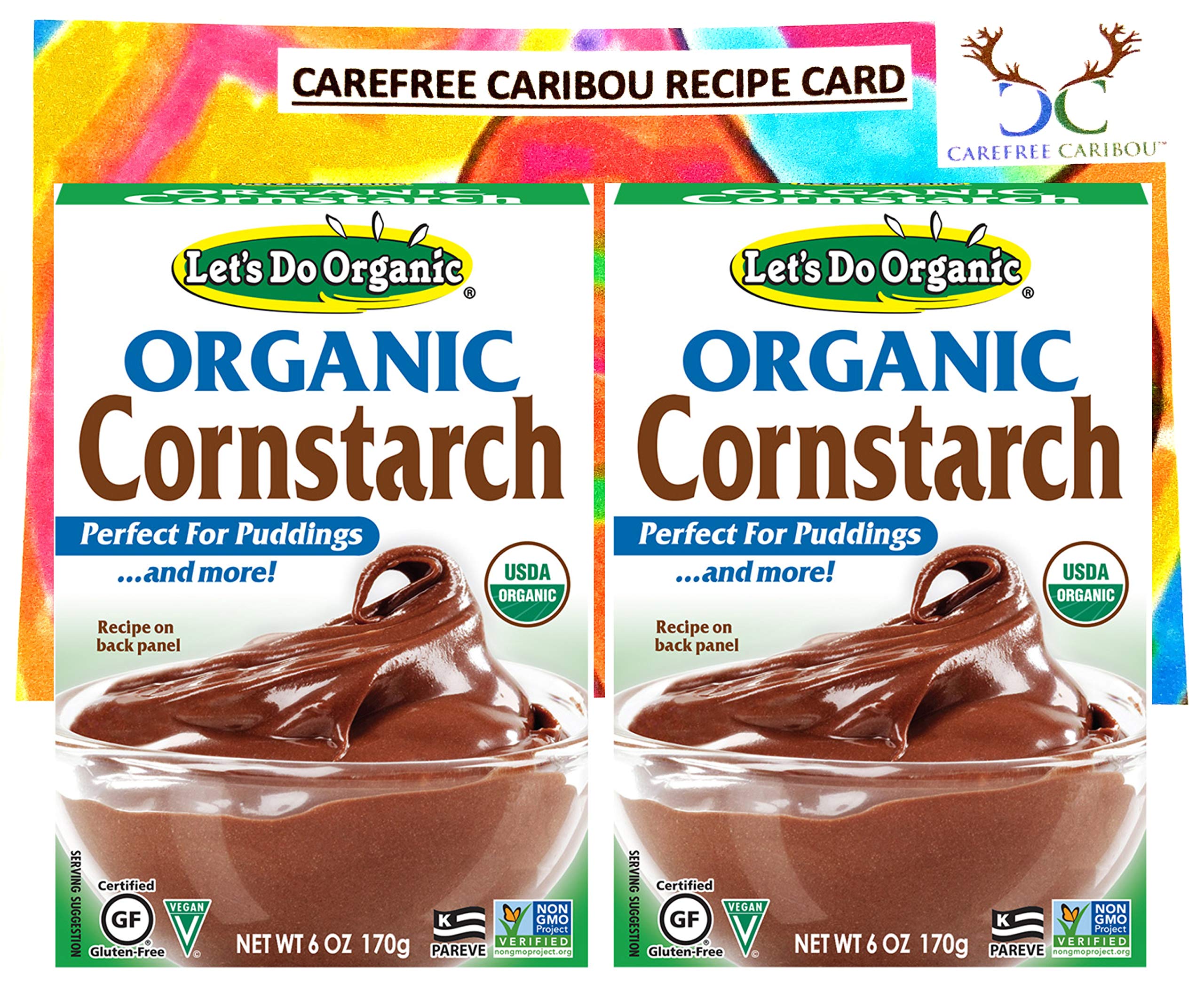 Organic Cornstarch Bundle. Includes Two (2) 6oz Packages of Lets Do Organic Cornstarch and a BELLATAVO Fridge Magnet! Let's Do Organic Cornstarch is Perfect for Puddings!