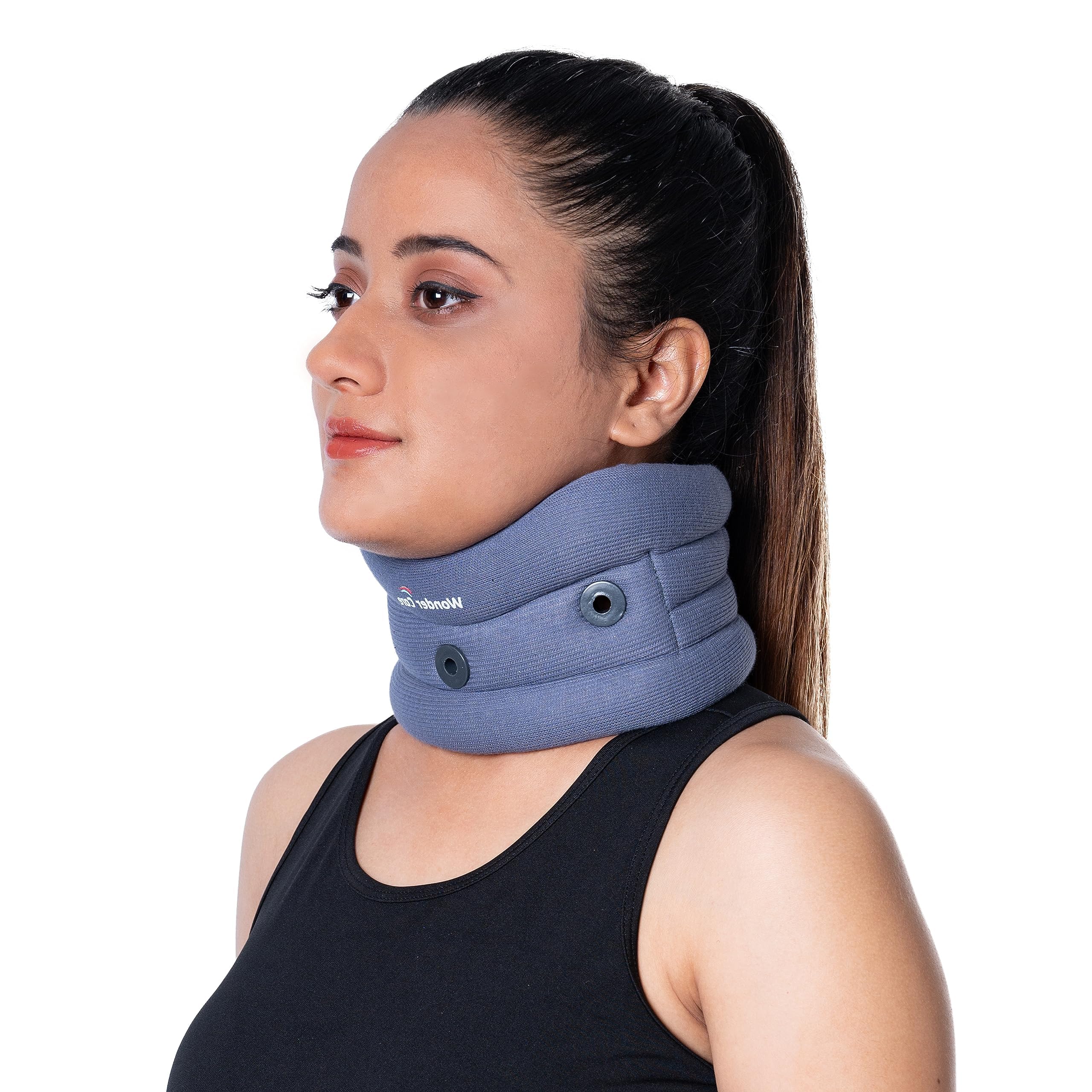 Wonder CareSoft Cervical Collar Adjustable Collar Neck Support Brace Neck Support Soft Neck Collar Neck Brace for Neck and Support for Women & Men_Grey(Large)