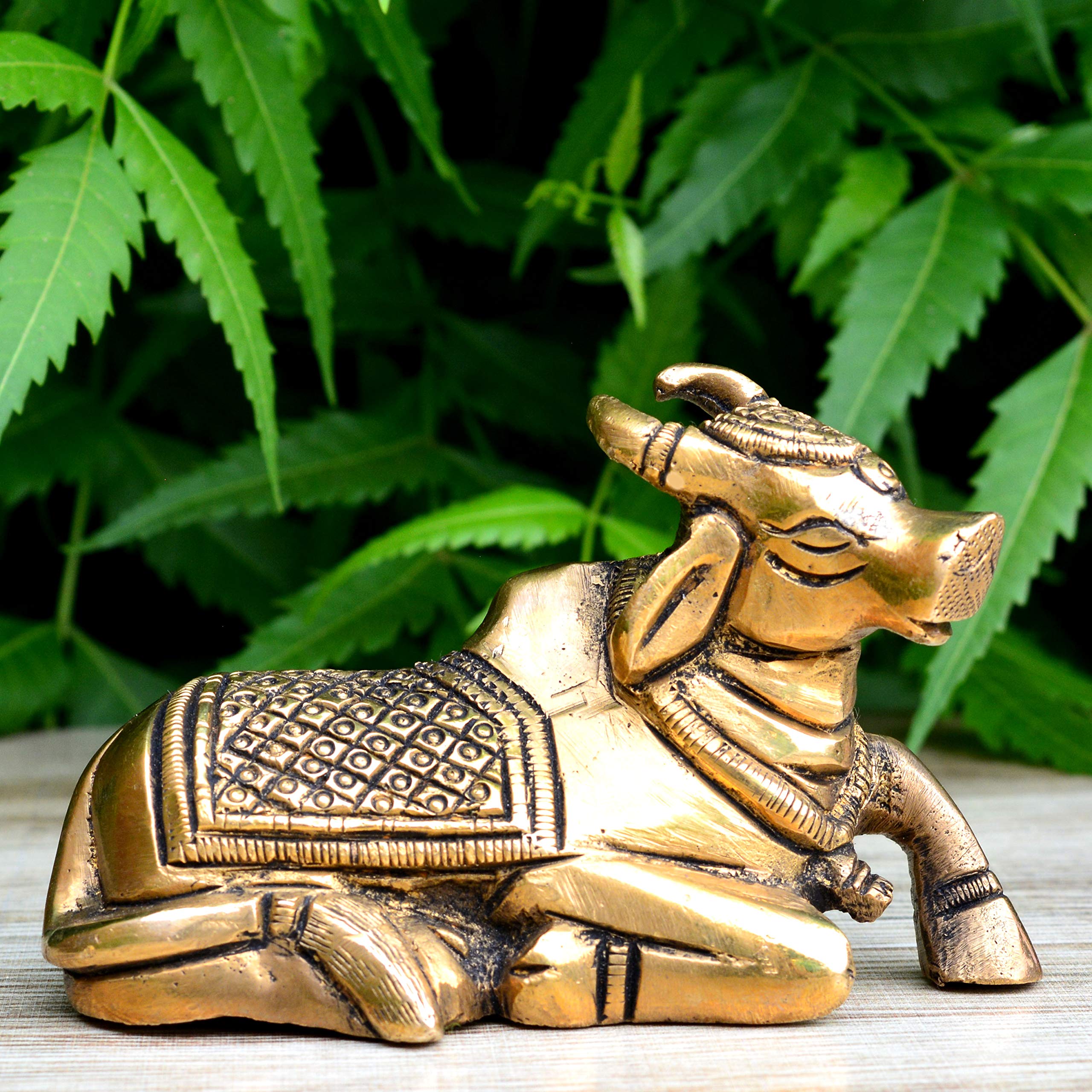 Aakrati Nandi - The Vehicle of Shiva - Brass Statue- Nandi Bull Sitting