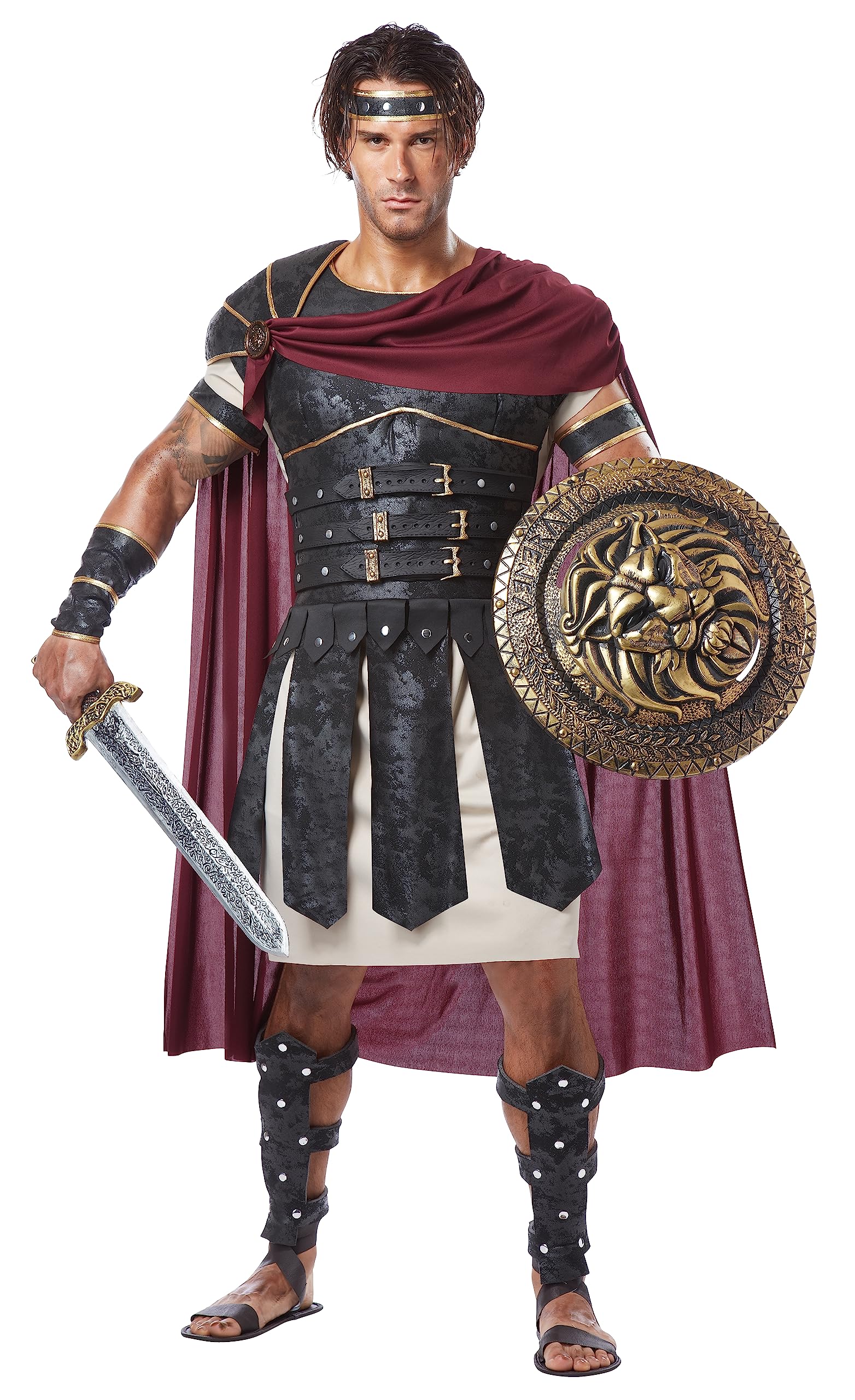 California Costumes California Collection Roman Gladiator Warrior Costume, Multi, S