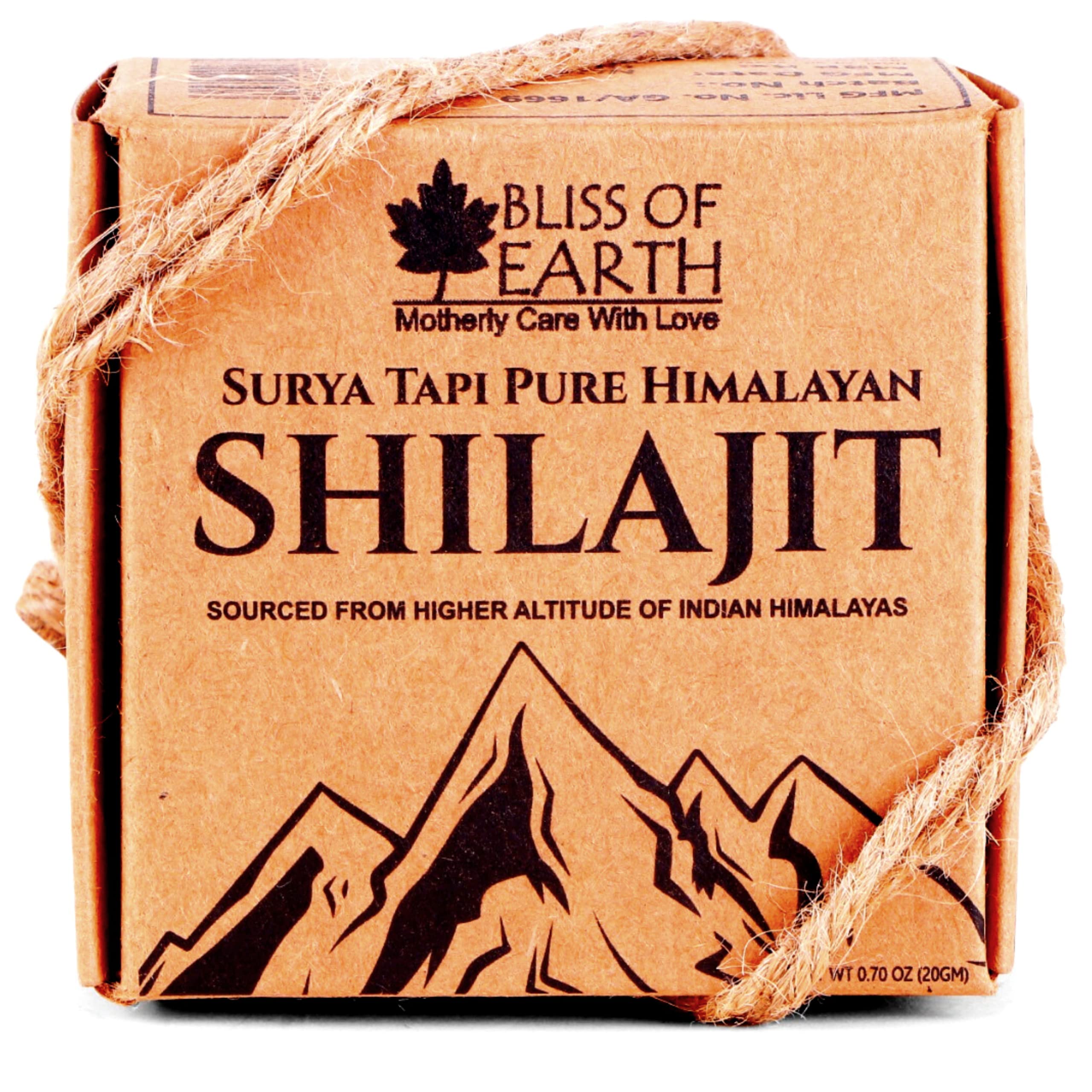 BLISS OF EARTHSun Dried Shilajit For Men, Pure HImalayan Shilajeet For Stamina & Energy, Lab Tested, 20gm