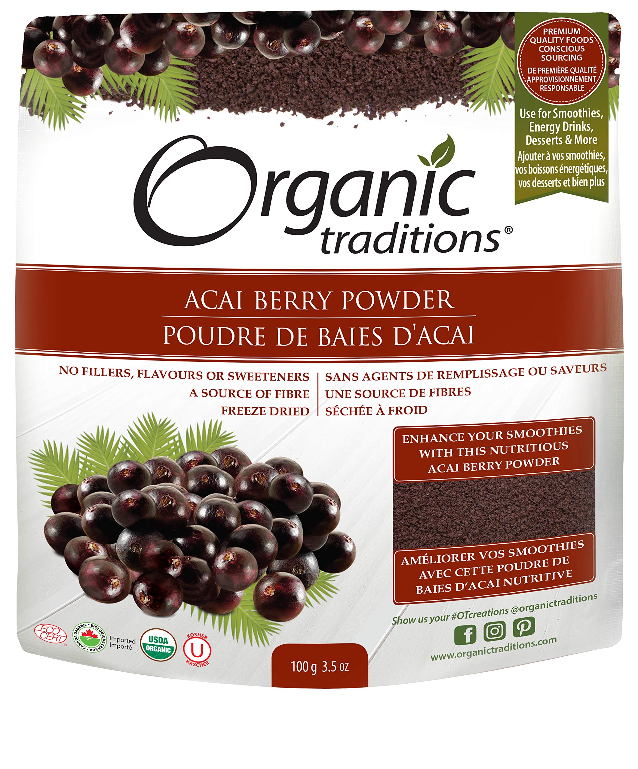 Organic Traditions Acai Berry Powder, 100 Gm, 128202