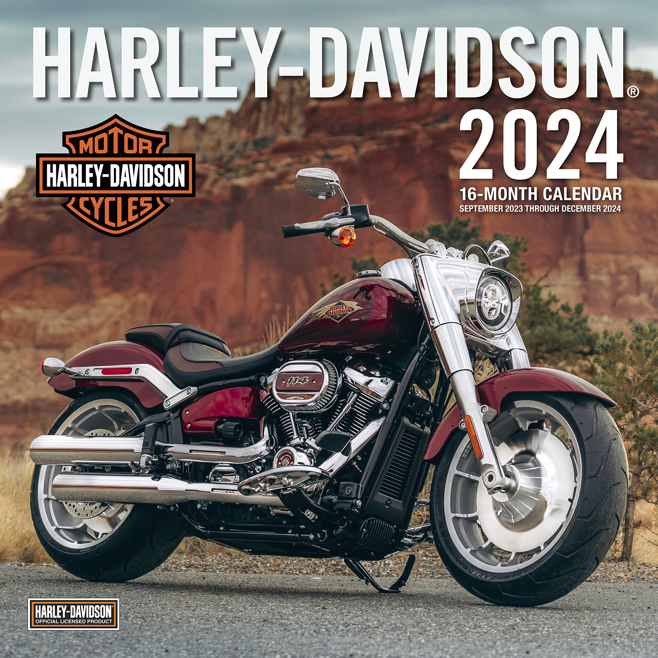 Harley-Davidson 2024: 16-Month 12x12 Wall Calendar - September 2023 through December 2024 Calendar – Wall Calendar, 24 Aug. 2023