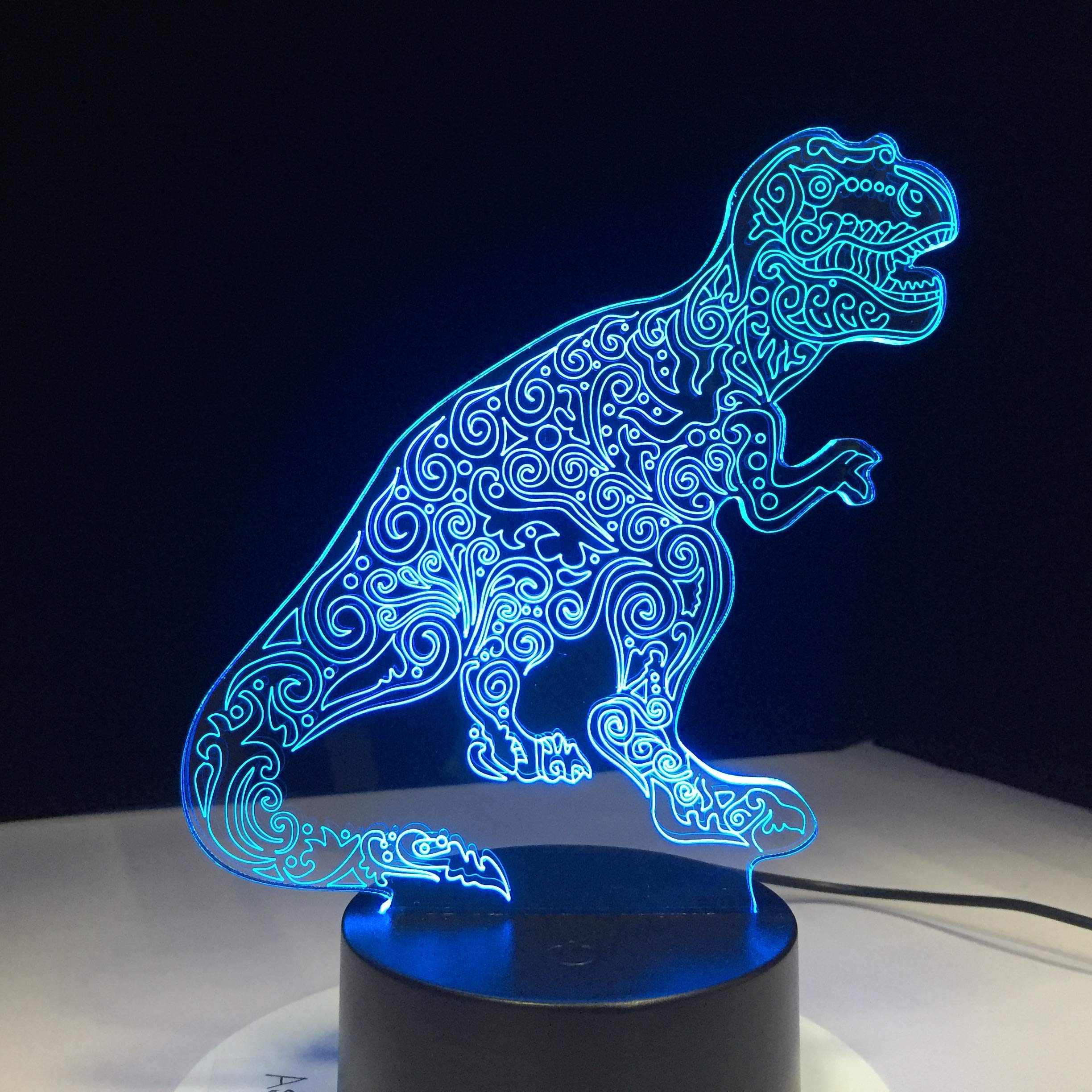 3dlamp 3D Visual LED Dinosaur Shape Night Lamp LED Colorful Table Lamp as Kids Room Decorations & Child Toys Gifts