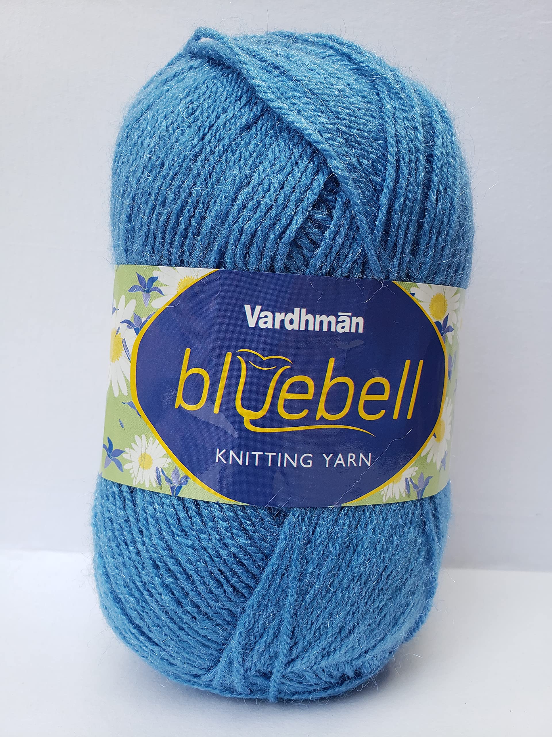 VARDHMANBluebell Yarn Knitting Wool Ball, Dark Sky Blue Colour Ball (200 Grams). Suitable for Craft, Babywear Blankets, Ponchos mufflers, caps, Thick mota Needle Crochet Hook Thread;