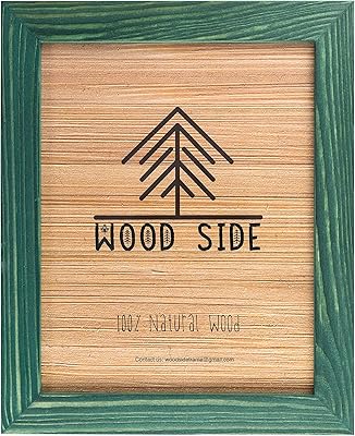 Rustic Wooden Poster Picture Frame 18x24 - Natural Solid Eco Distressed Wood for Wall Mounting Photo Frame - Green