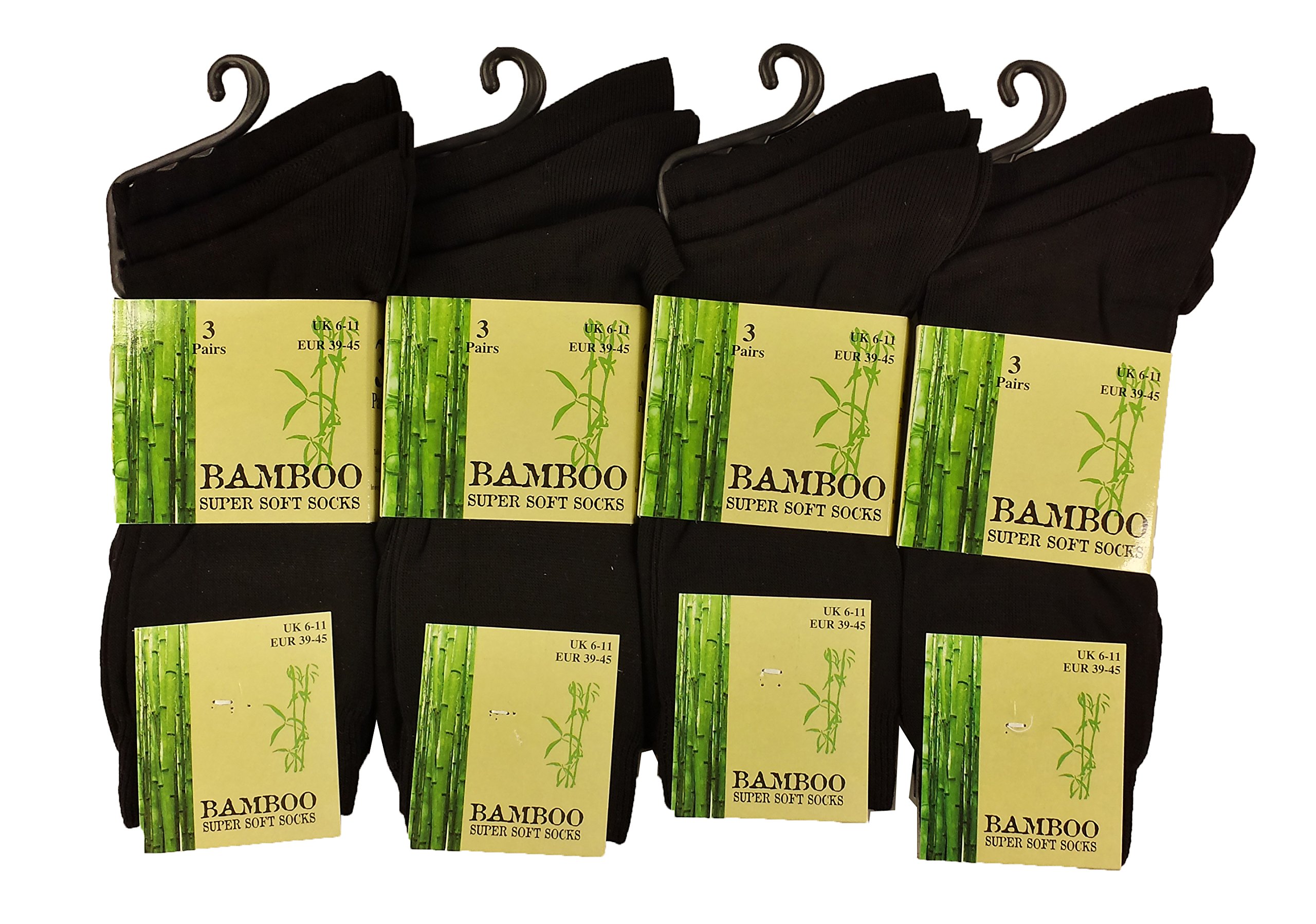 Sockstack6 Pairs Of Men's Bamboo Socks, Super Soft Fine Anti Bacterial Socks, 6-11