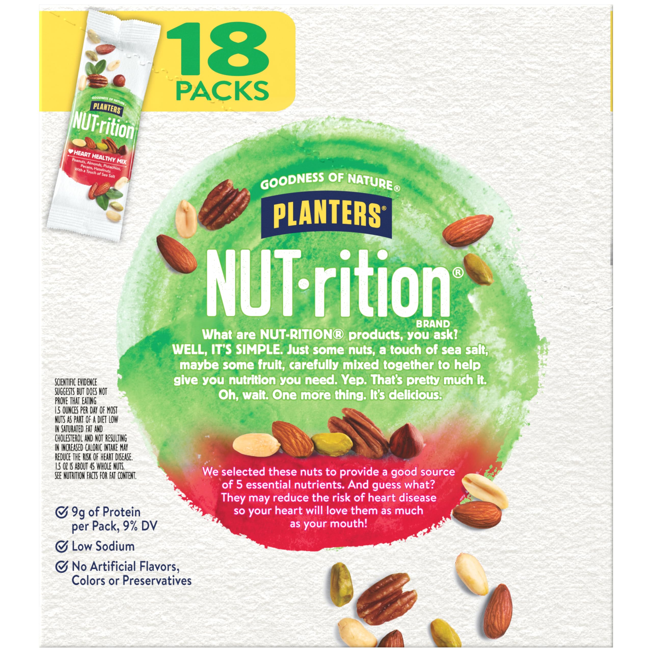 Planters Nutrition Heart Healthy Mix, 1.5 Ounce (Pack of 18)