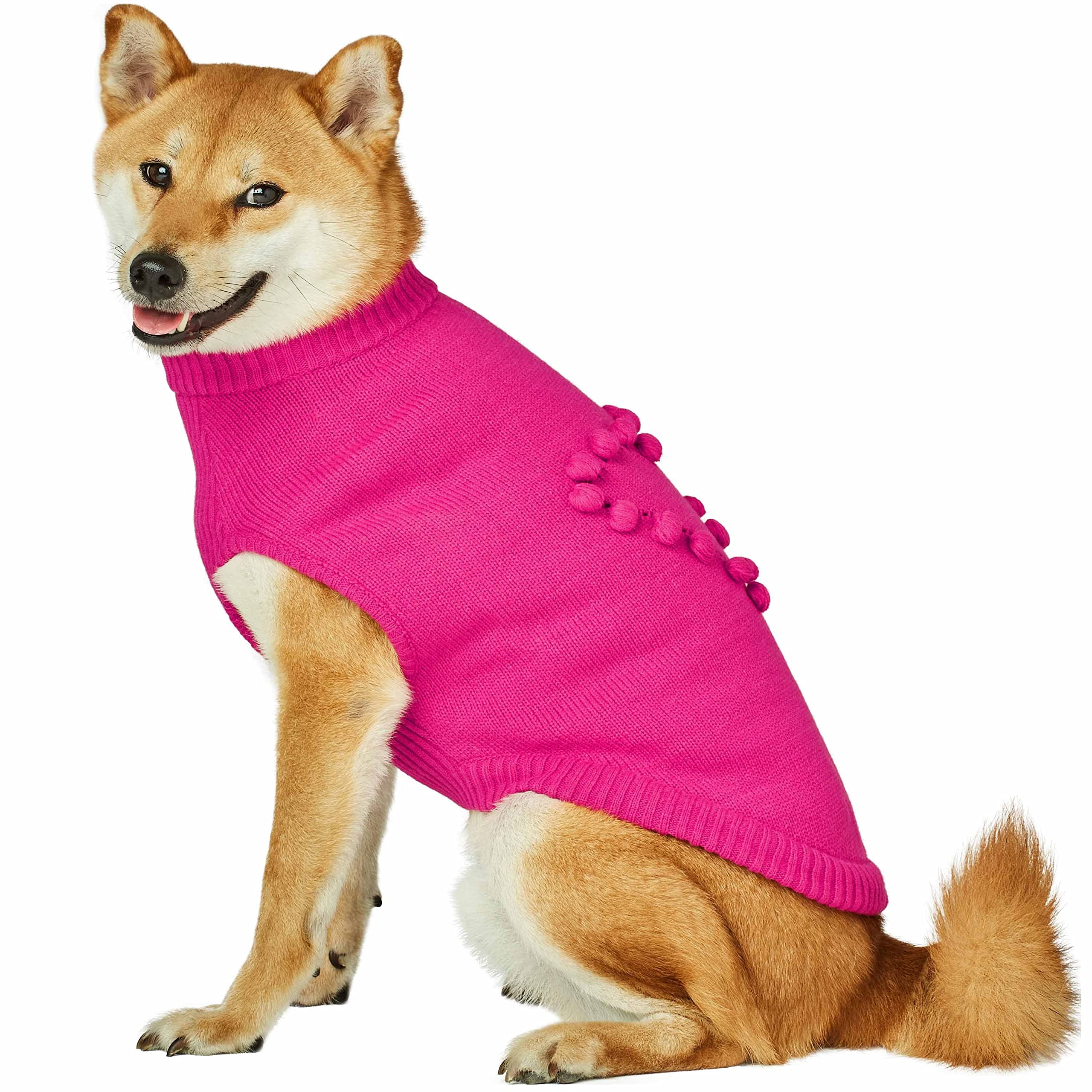 Blueberry Pet 2023 New Heart Dog Sweater Valentine’s Day Clothes for Medium Girl Dogs, Hot Pink Pullover Crewneck Holiday Apparel, Back Length 14”