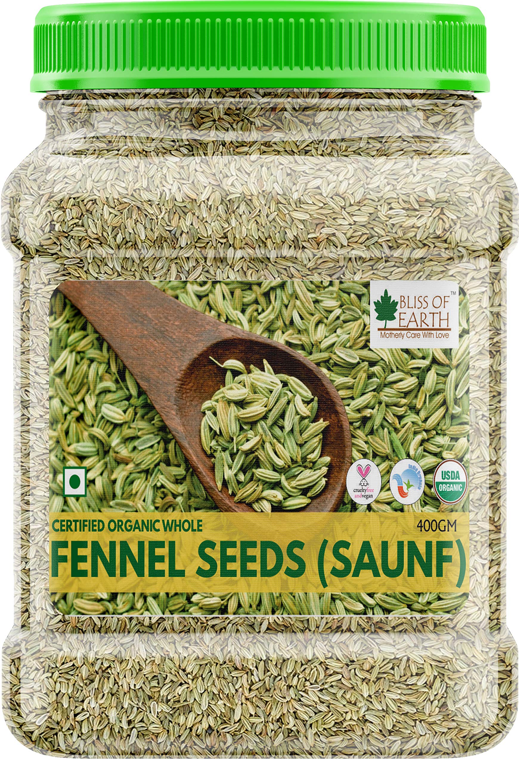 Bliss of Earth Organic Whole Fennel Seed 400gm