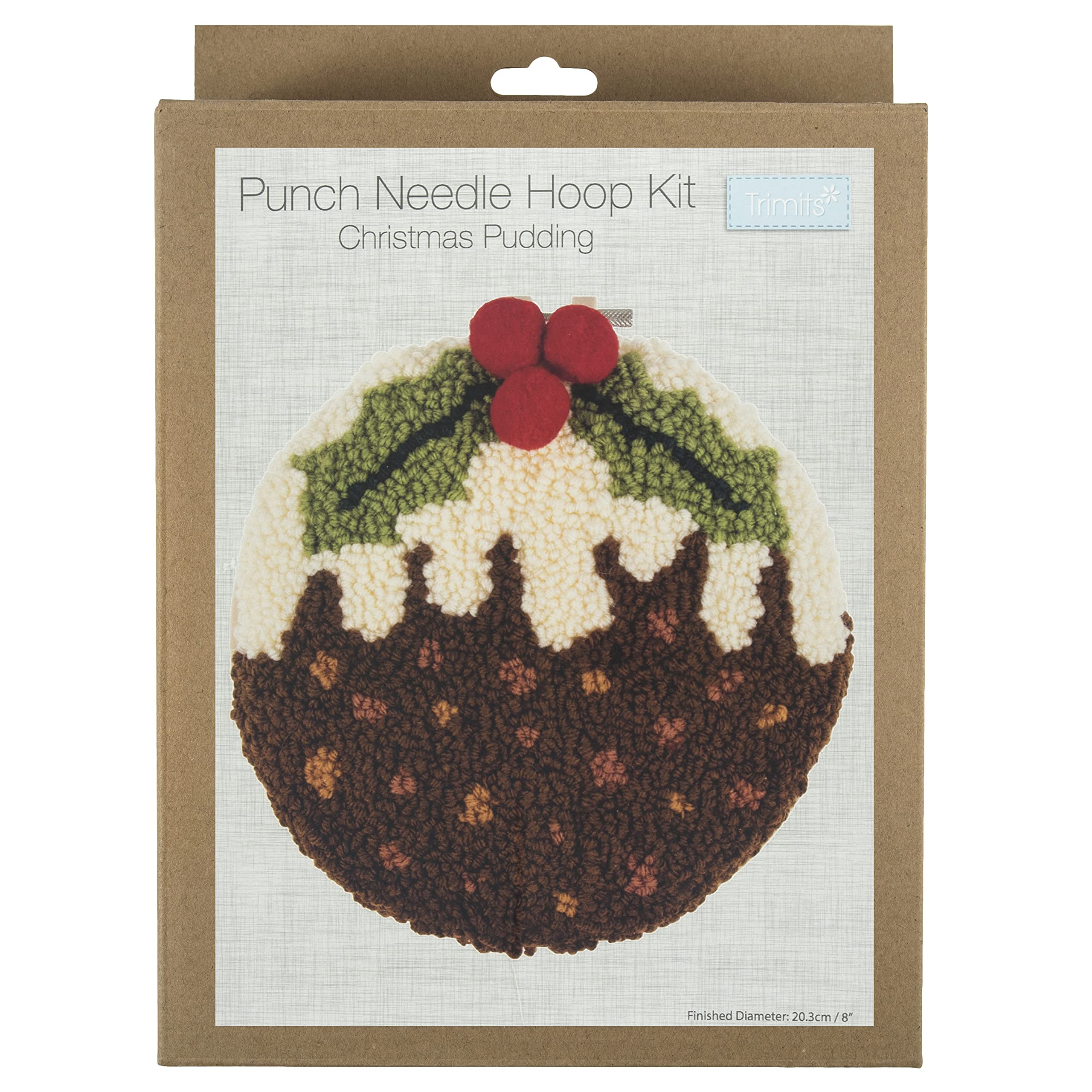 Trimits Punch Needle Hoop Kit, Christmas Pud, 20.3cm (8in)