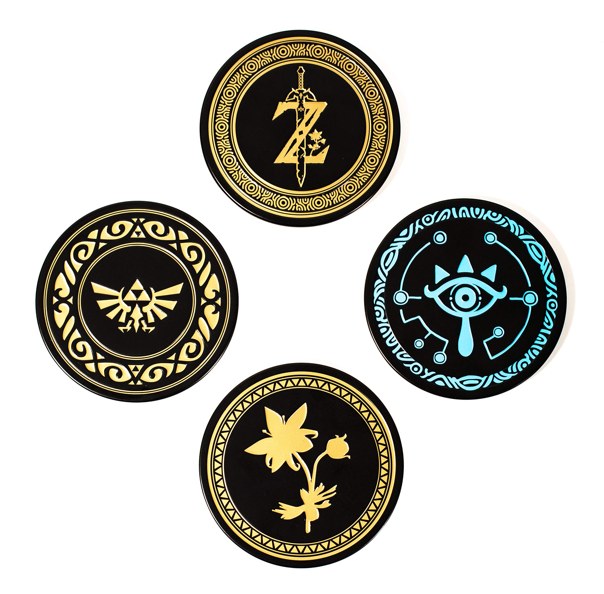 Paladone The Legend of Zelda Metal Drink Coasters with Cork Back, Set of 4