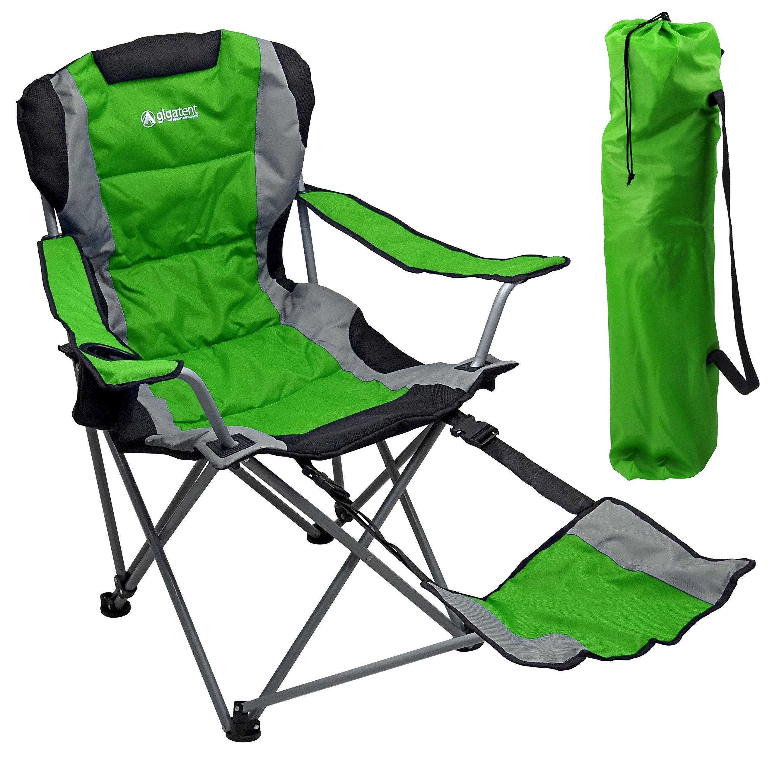 Gigatent Camping Chair with Footrest, Green