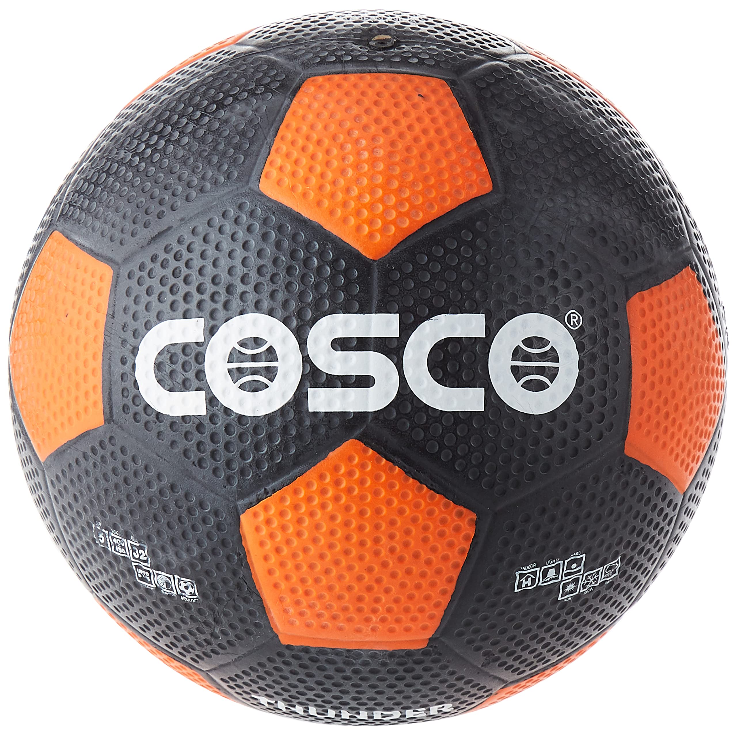 CoscoRubber 14051 Thunder Rubber Football, Size 5, (Multicolour, Soccer)