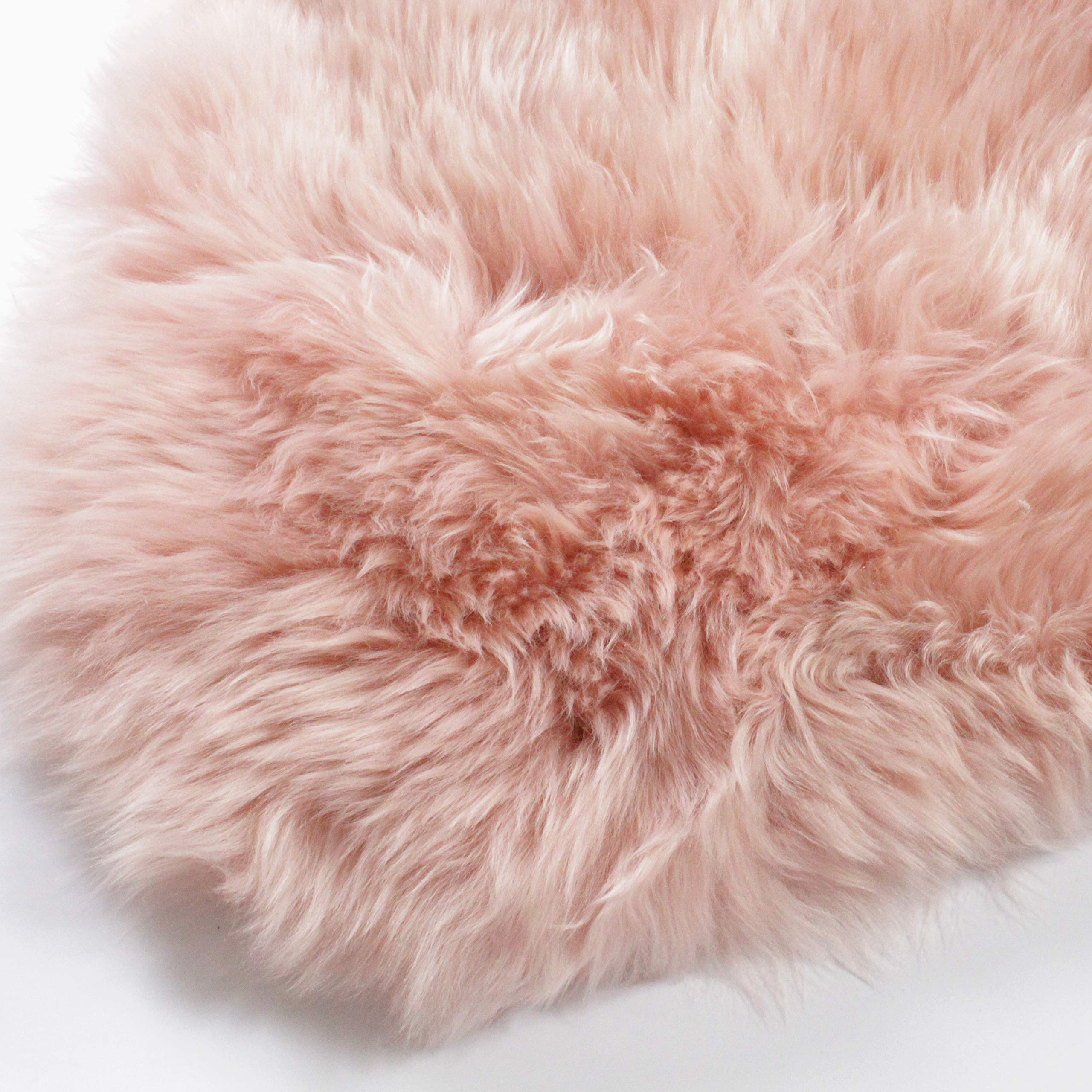 Outlavish Sheepskin Rug Genuine Real Wool Fur, Luxury New Zealand Pelts, Natural Silky Soft Lamb Skin, Thick & Fluffy, Long Runner for Bedroom & Living Area, 2x6 ft Pearl Blush Light Pink