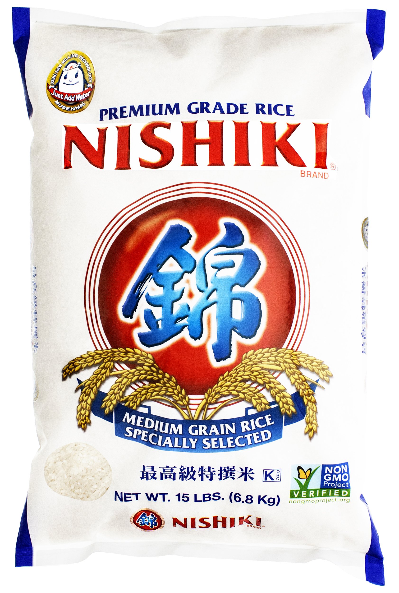 NishikiPremium Rice, Medium Grain,15 Pound (Pack of 1)