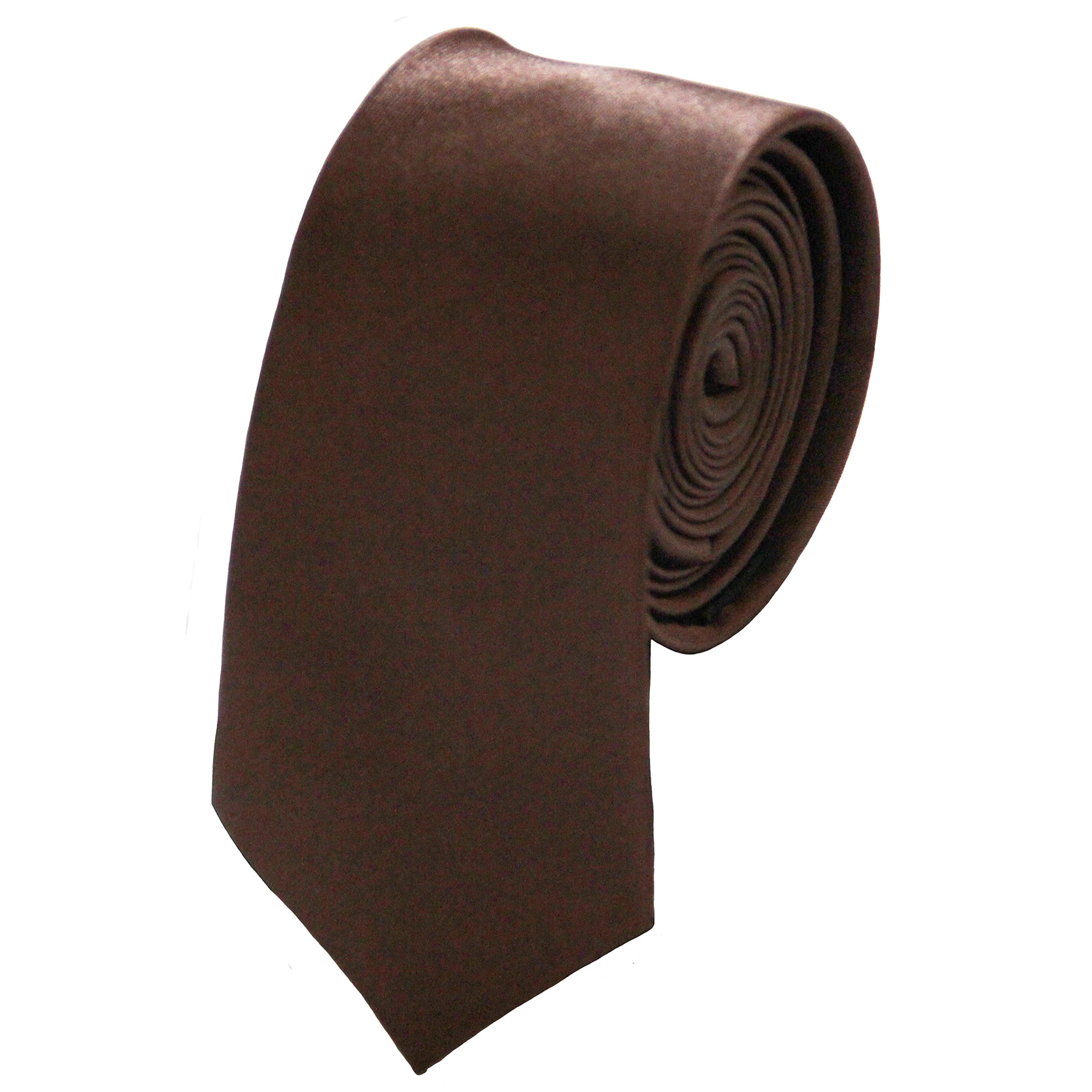 Soophen Mens Solid Color 2" Skinny Tie