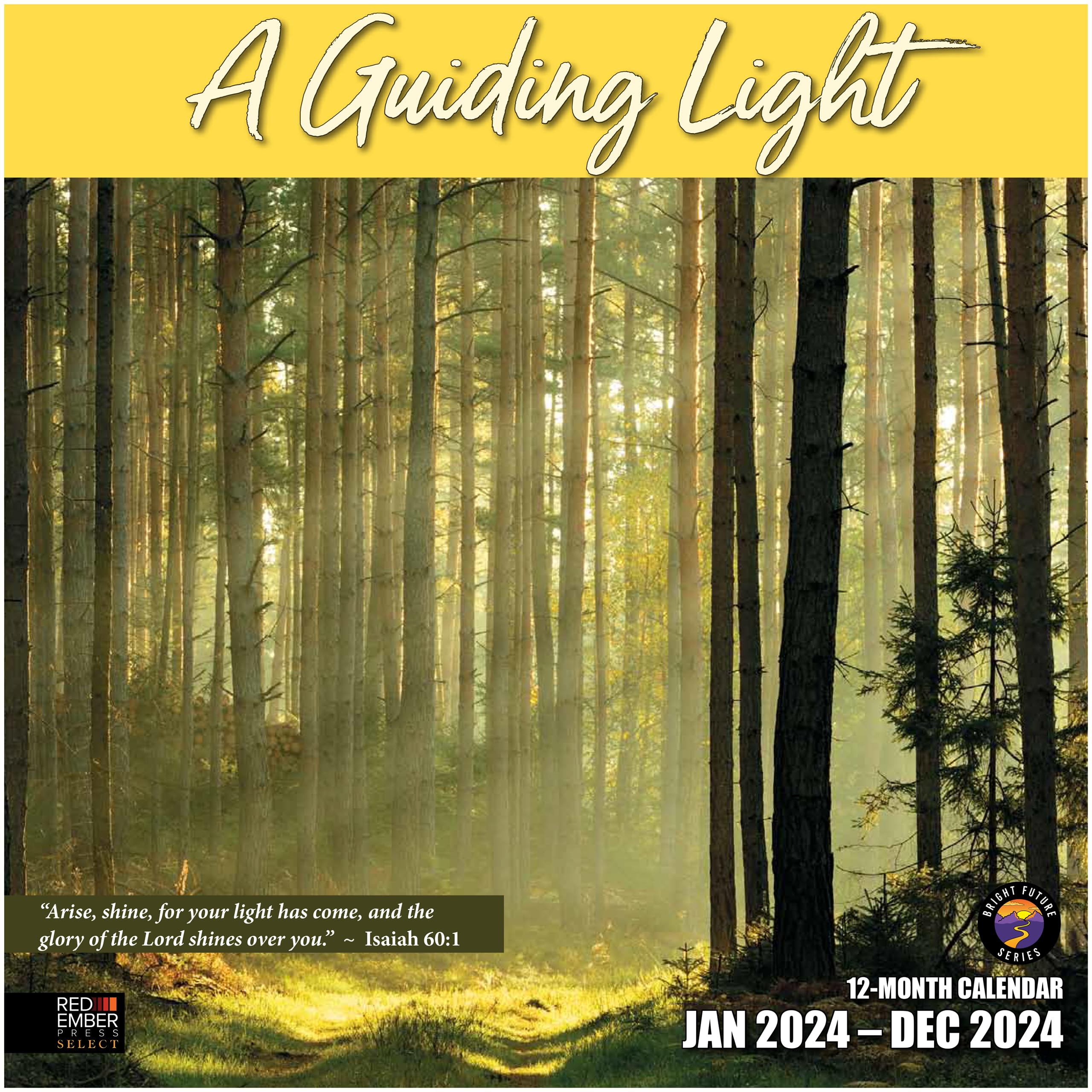 Bible Verses A Guiding Light 2024 Hangable Monthly Wall Calendar by Red Ember Select Series | 12" x 24" Open | Thick & Sturdy Paper | Giftable | Scripture | And God Said