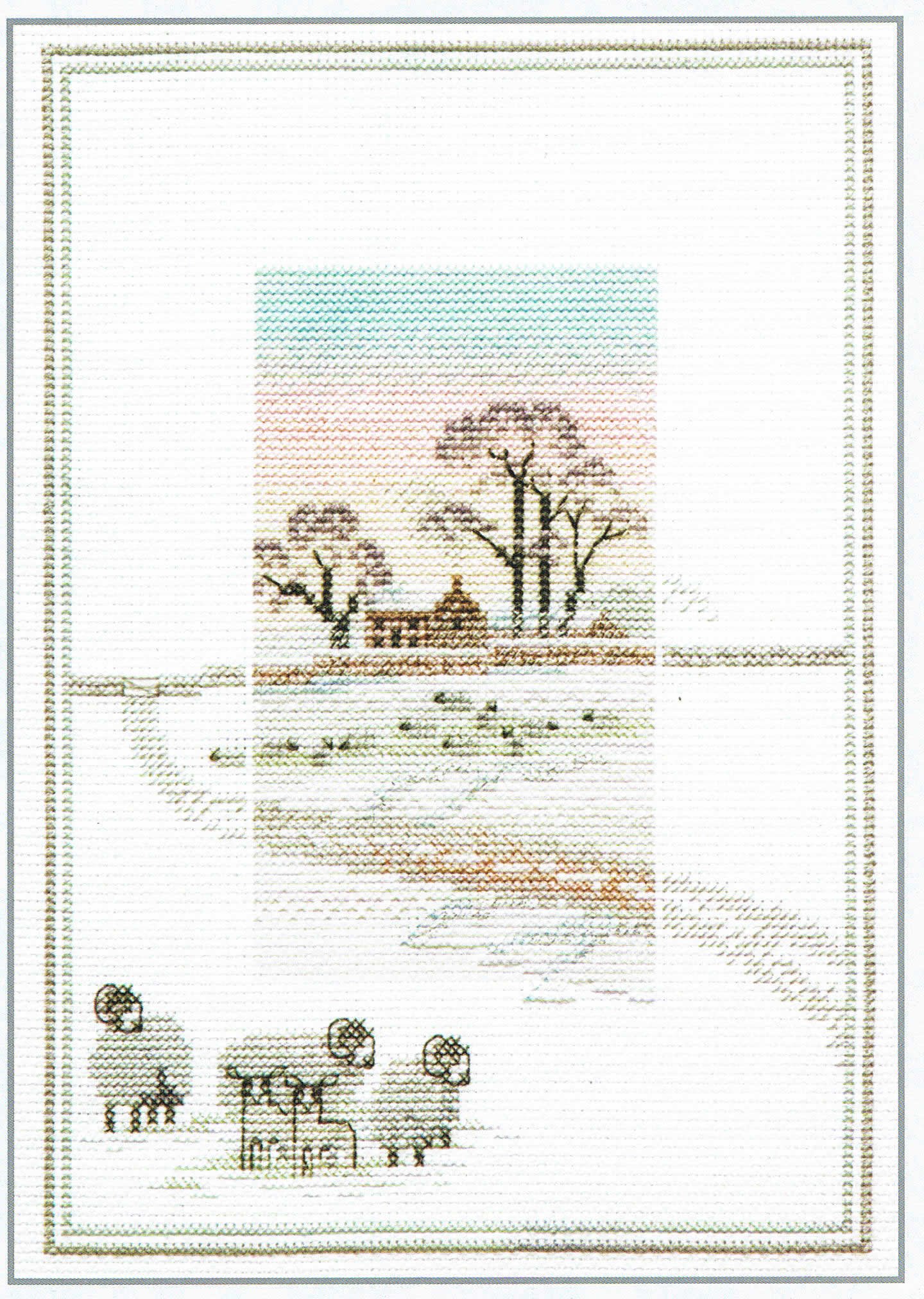 Derwentwater MM6 Designs Misty Mornings Cross Stitch Kit - Snowy Sheep