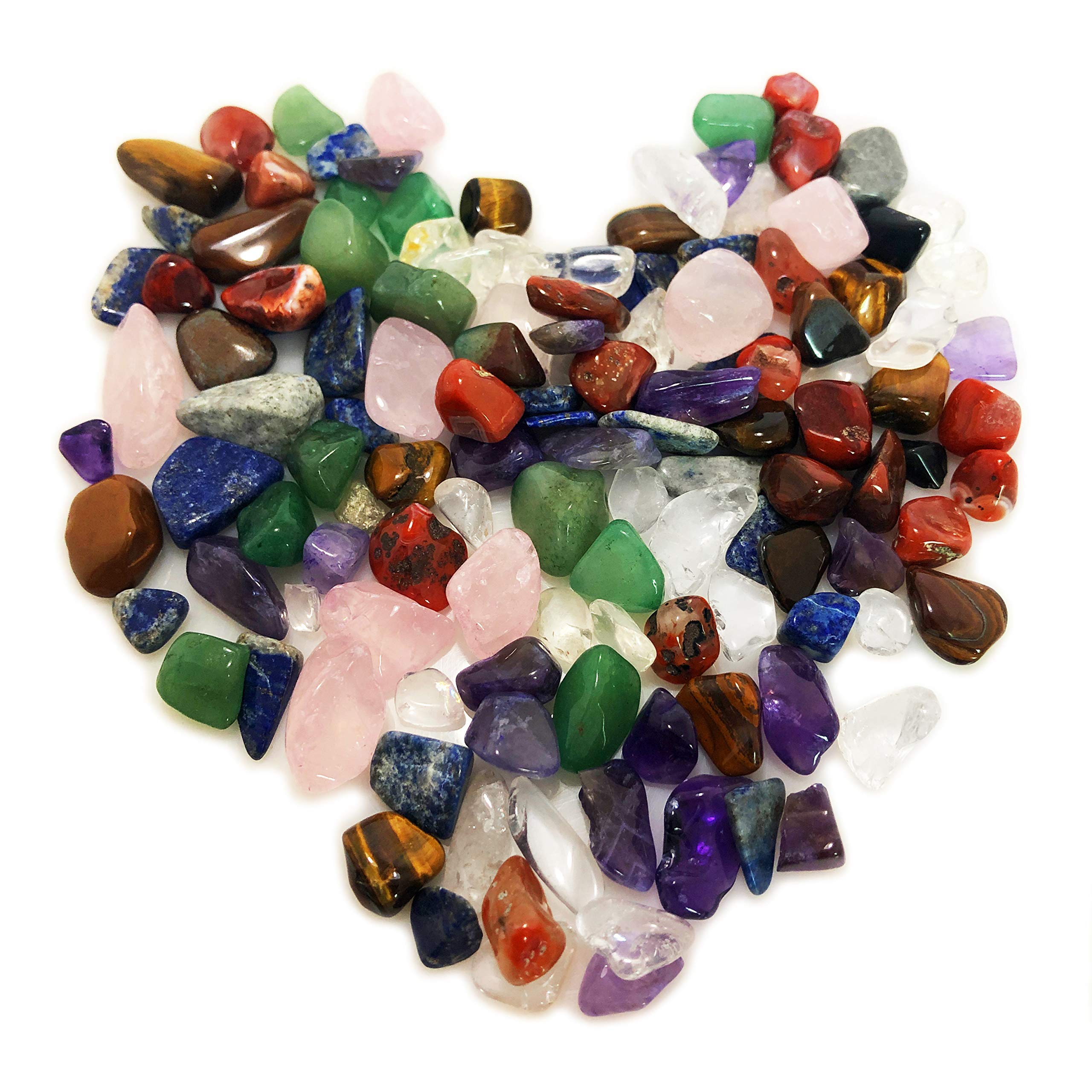 Chakra Stones Collection, Tumbled and Well Polished Healing Crystals/Gemstones (160 g (0.35 lb) Chakra Stones Size 15-25mm)