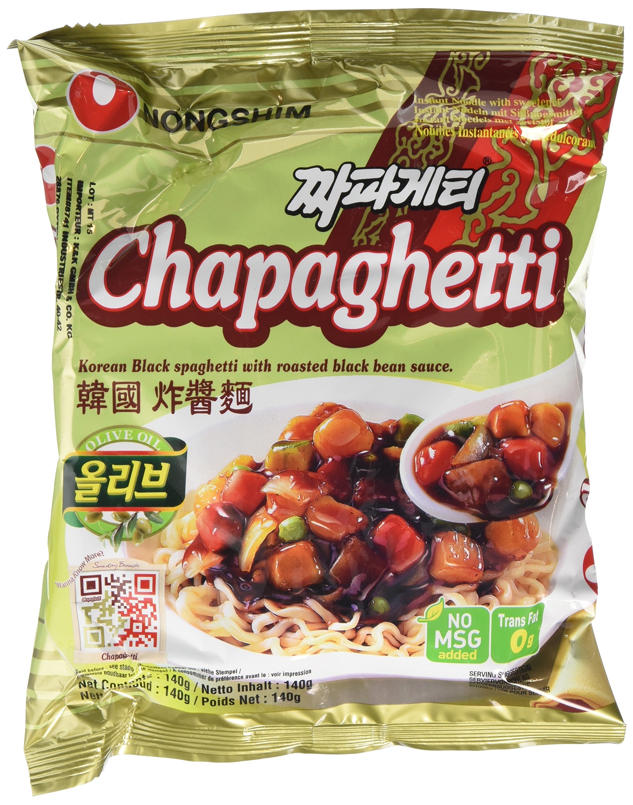 NongshimInstant Chajangmyun Noodles, 140 g, Pack of 20