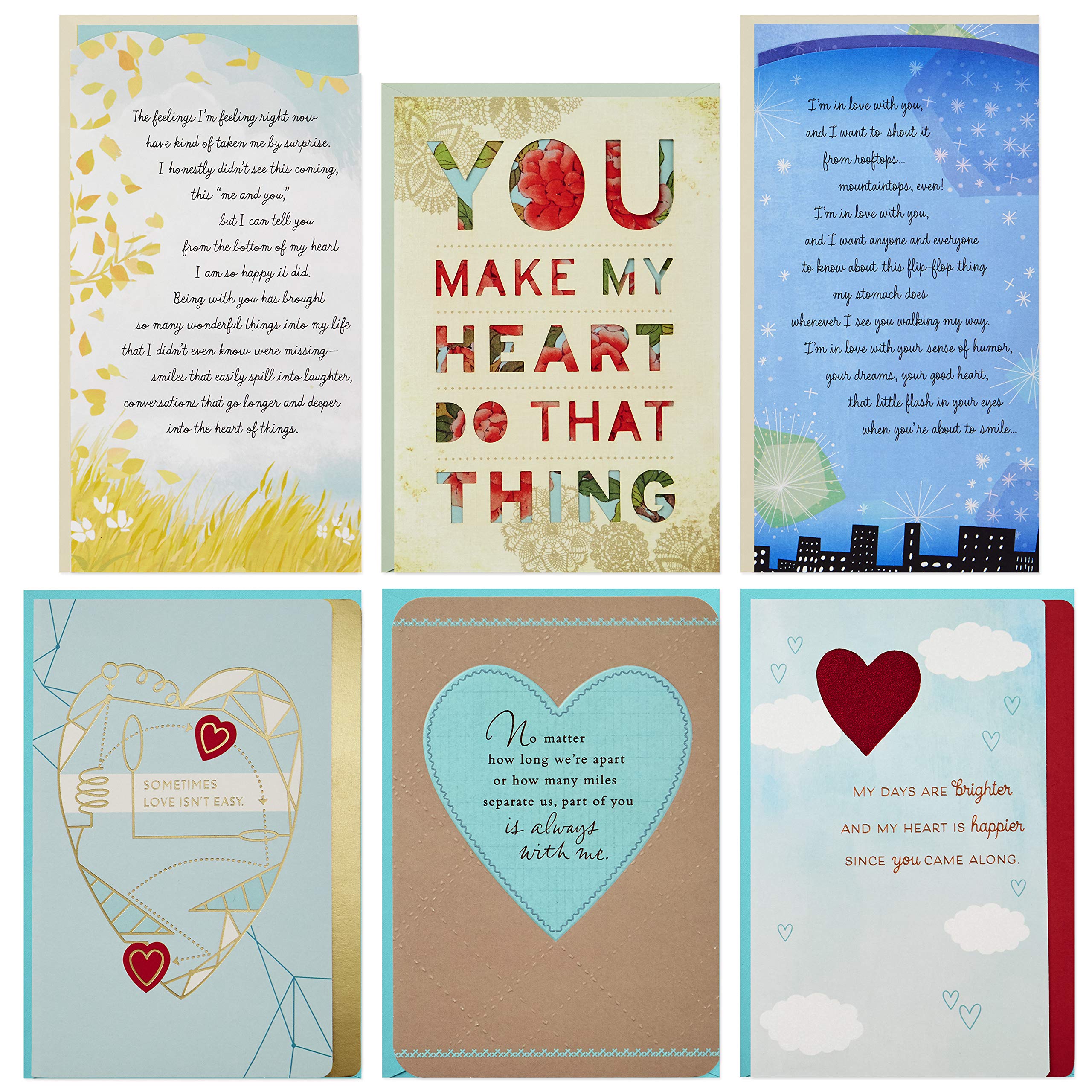 Hallmark Flirting/Dating/Love Assortment (6 Cards and 6 envelopes)