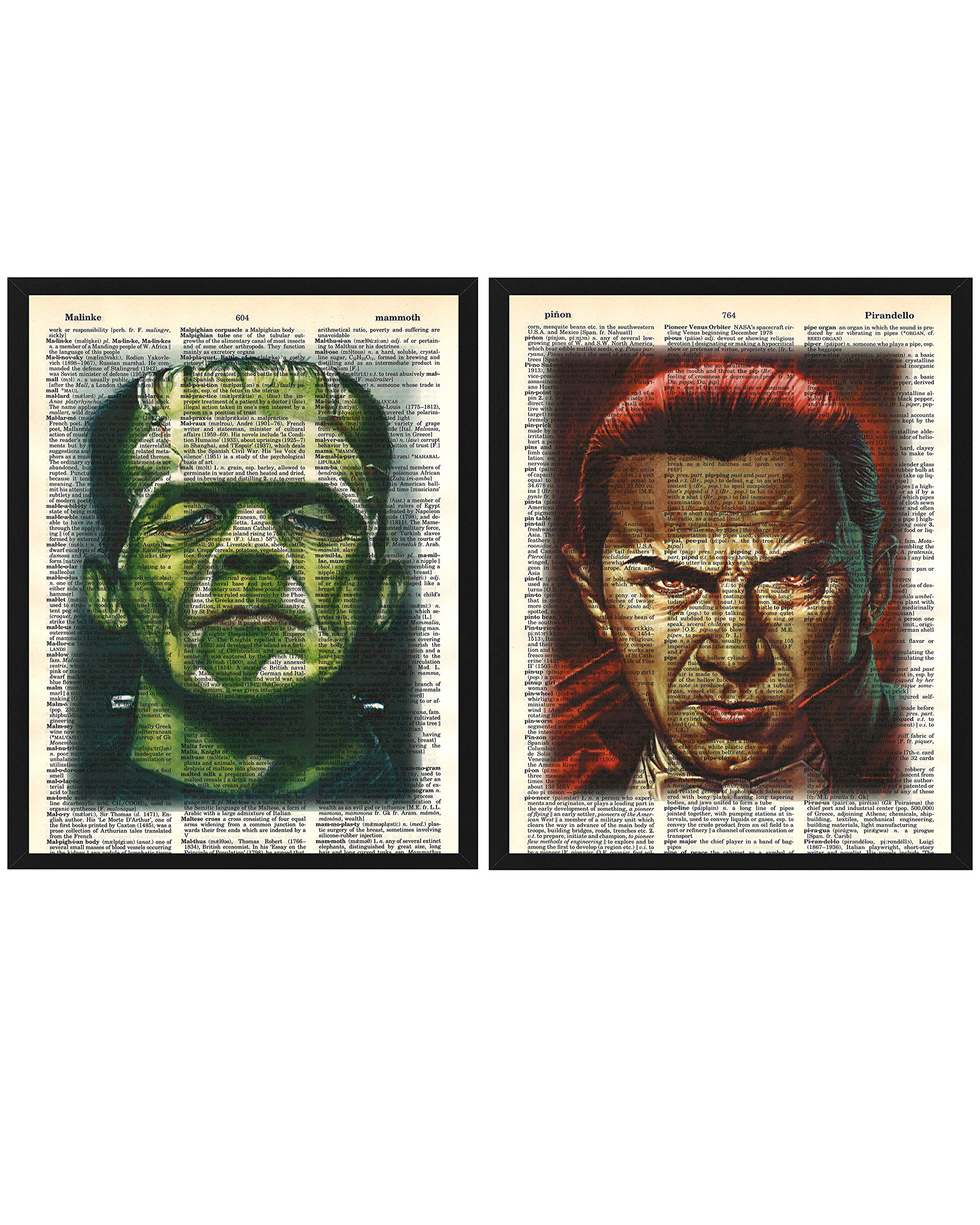 Count Dracula and Frankenstein 2-Pack Wall Decor Count Dracula and Frankenstein 2-Pack Dictionary Art Prints 8 x 10 Each