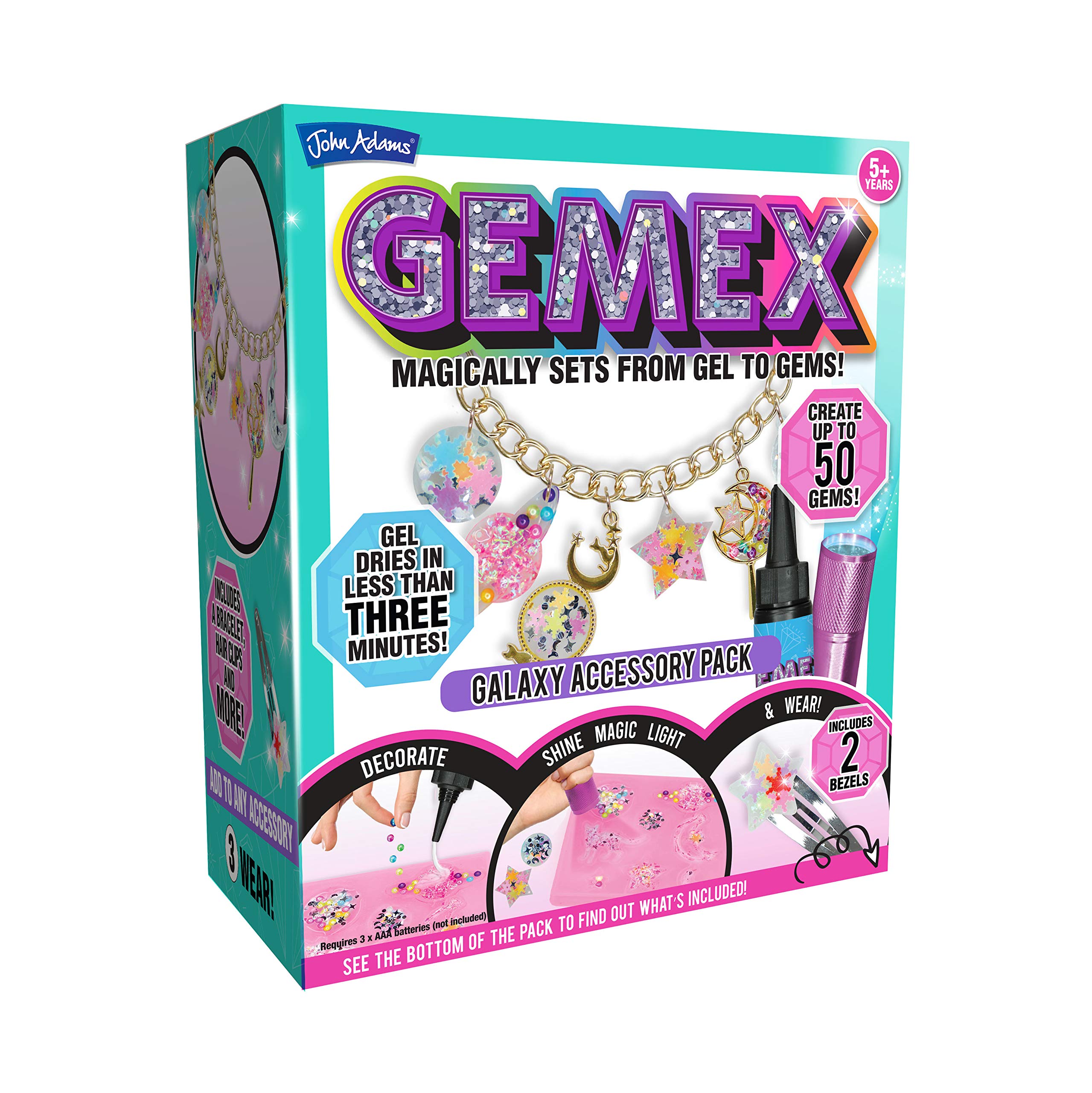 John Adams | GEMEX Galaxy Accessory pack: Magically sets from gel to gems! | Arts & crafts | Ages 5+,Red