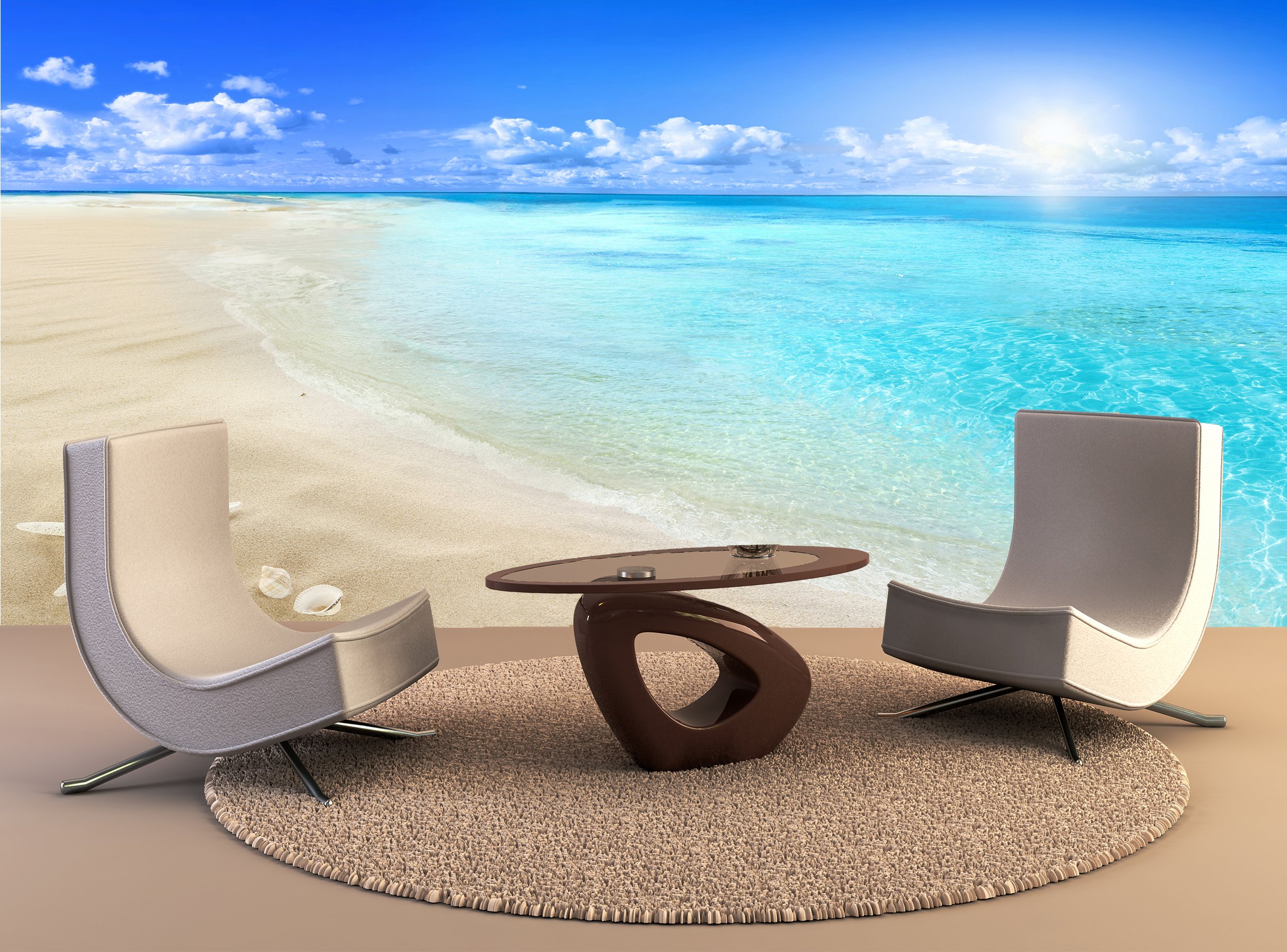 Wall Mural Shells on sunny beach Wall Print Wall Mural Wall Decal Wall Tapestry