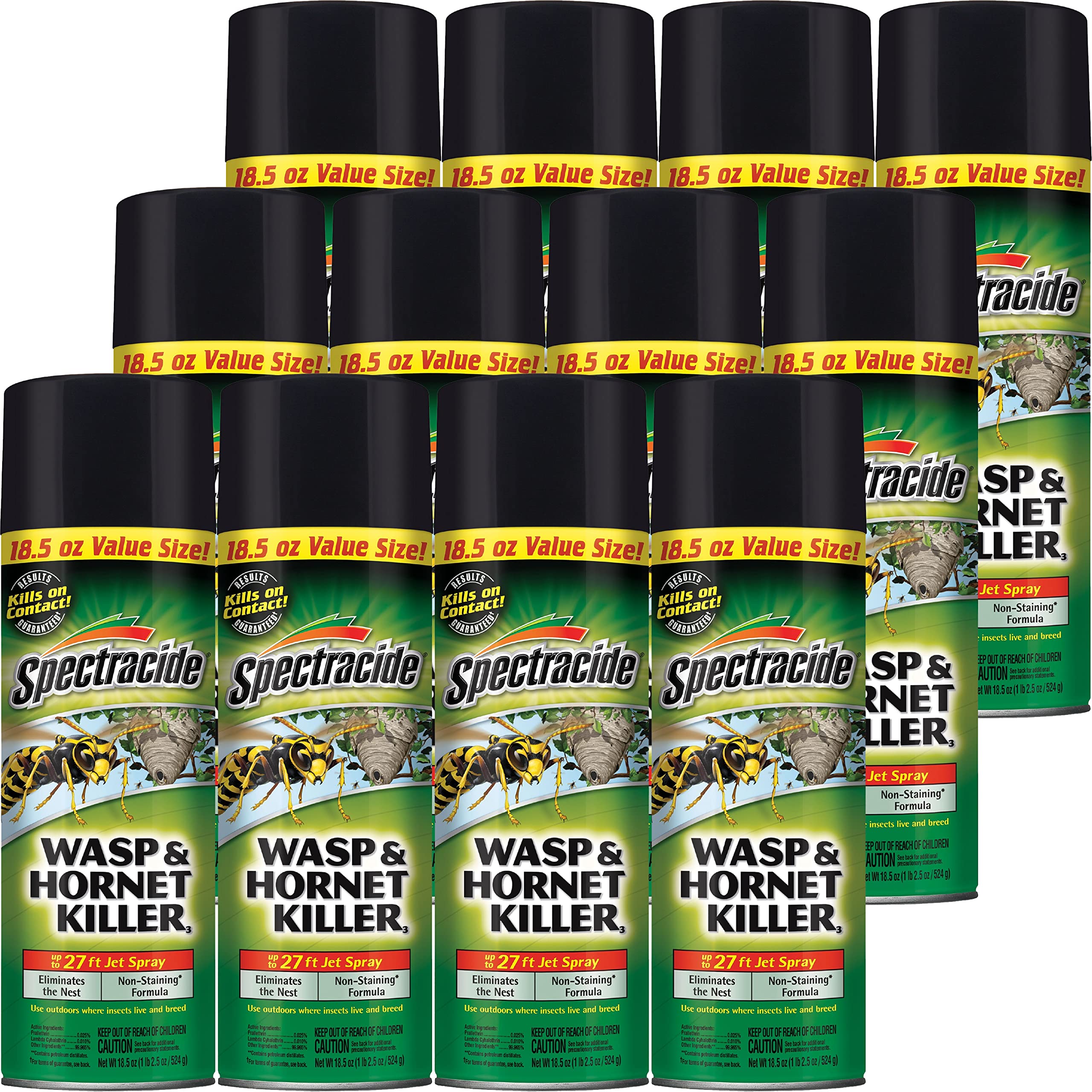 Spectracide Wasp & Hornet 3, 12 Pack, 18.5 Oz Insect Killer