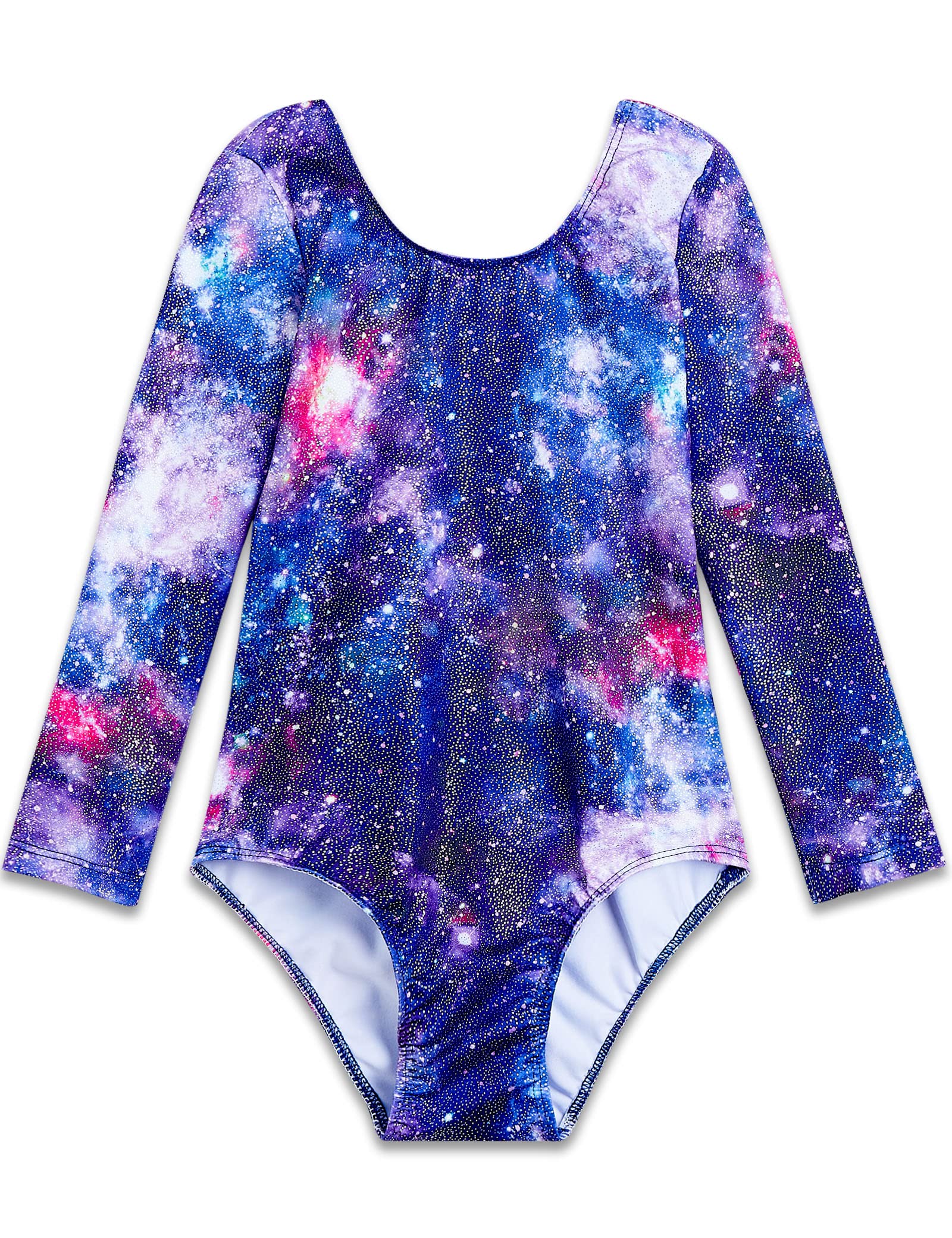 TENVDAGymnastics Leotards for Girls Sparkly Unicorn Rainbow Long Sleeve Kids Tumbling Outfit Age 2-9 Years Old