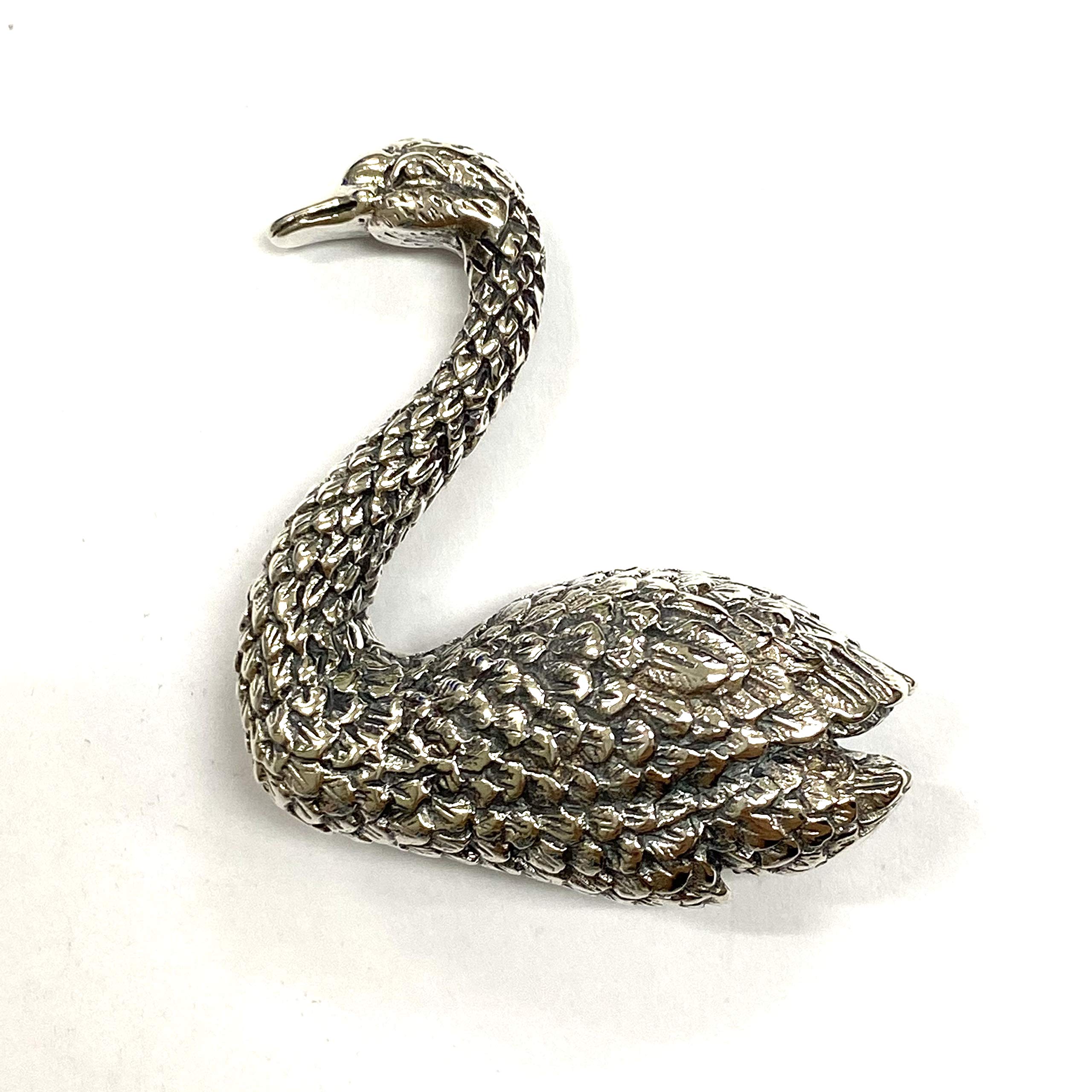 Victorian Style Beautiful Swan Pin Brooch 925 Sterling Silver